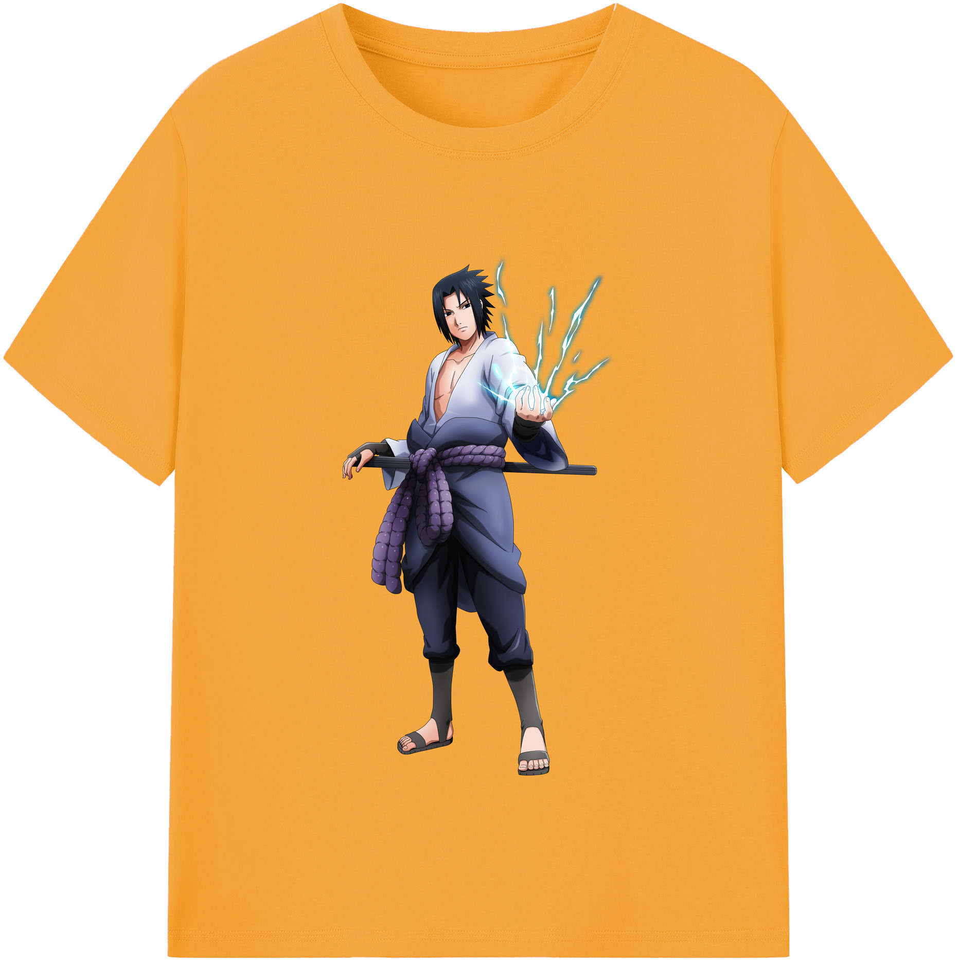 （画像用） NARUTO -ナルト- うちは サスケ Uchiha Sasuke 綿100％半袖Tシャツ（フロントプリント）