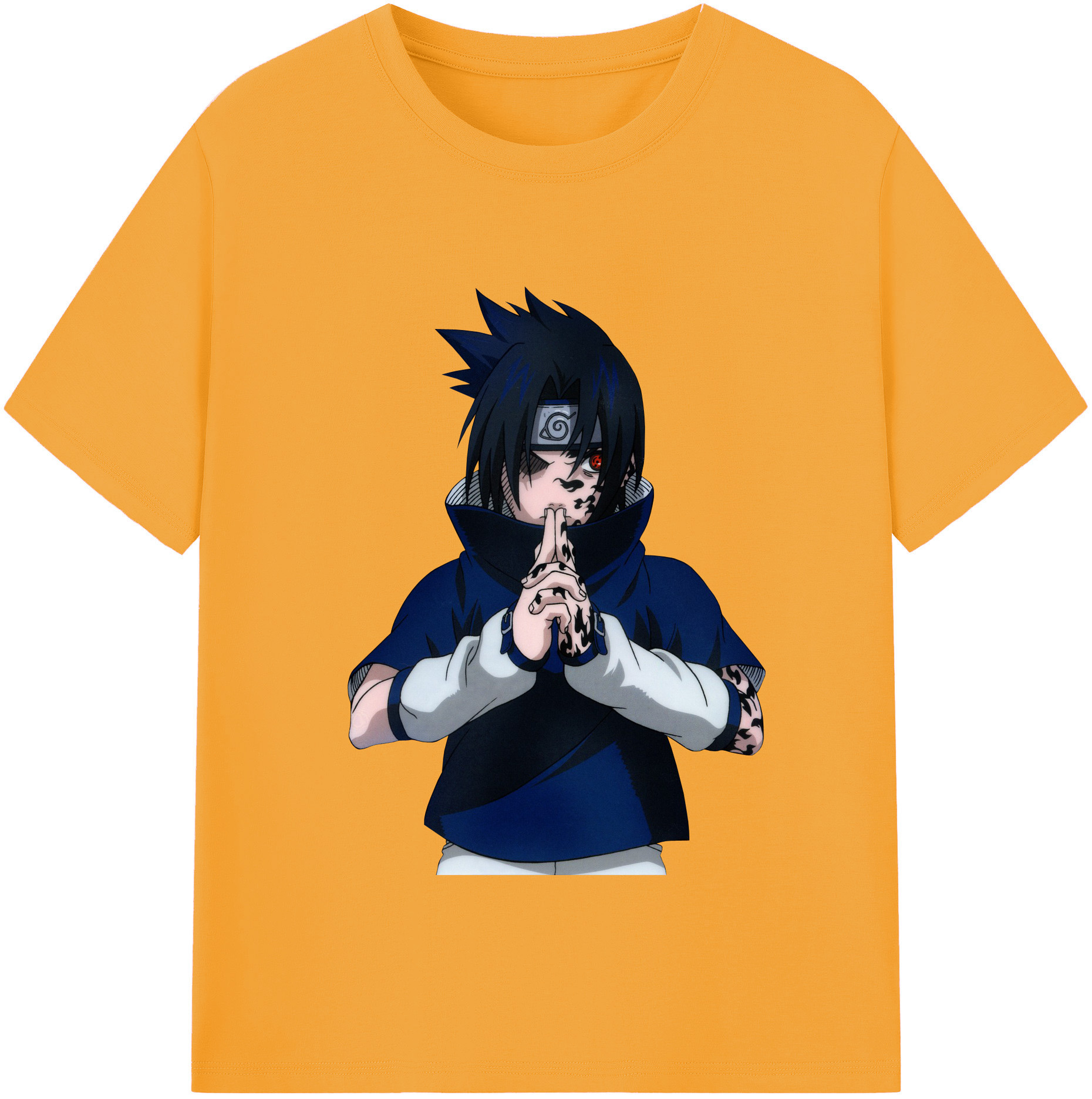 （画像用） NARUTO -ナルト- うちは サスケ Uchiha Sasuke 綿100％半袖Tシャツ（フロントプリント）