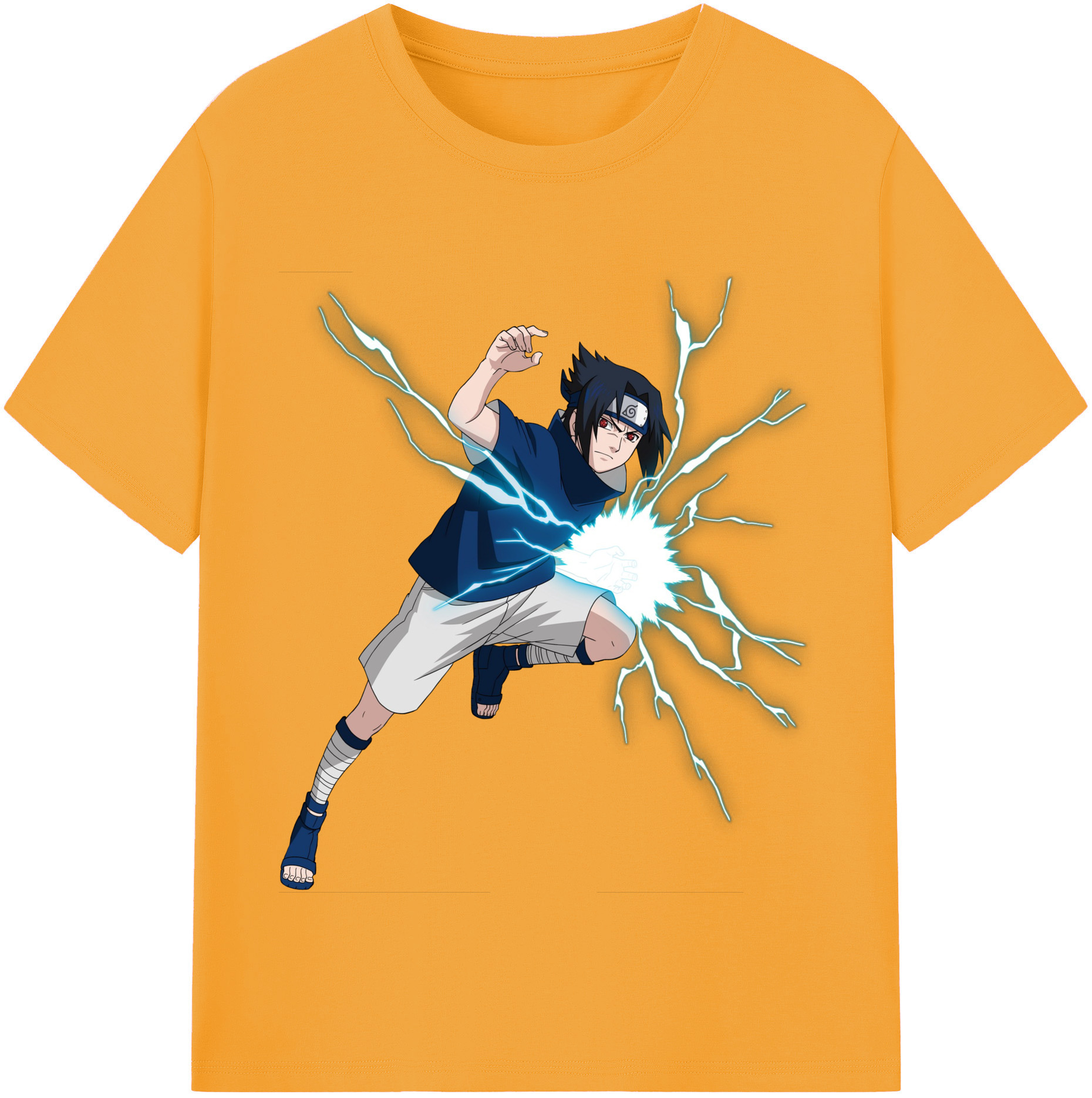 （画像用） NARUTO -ナルト- うちは サスケ Uchiha Sasuke 綿100％半袖Tシャツ（フロントプリント）