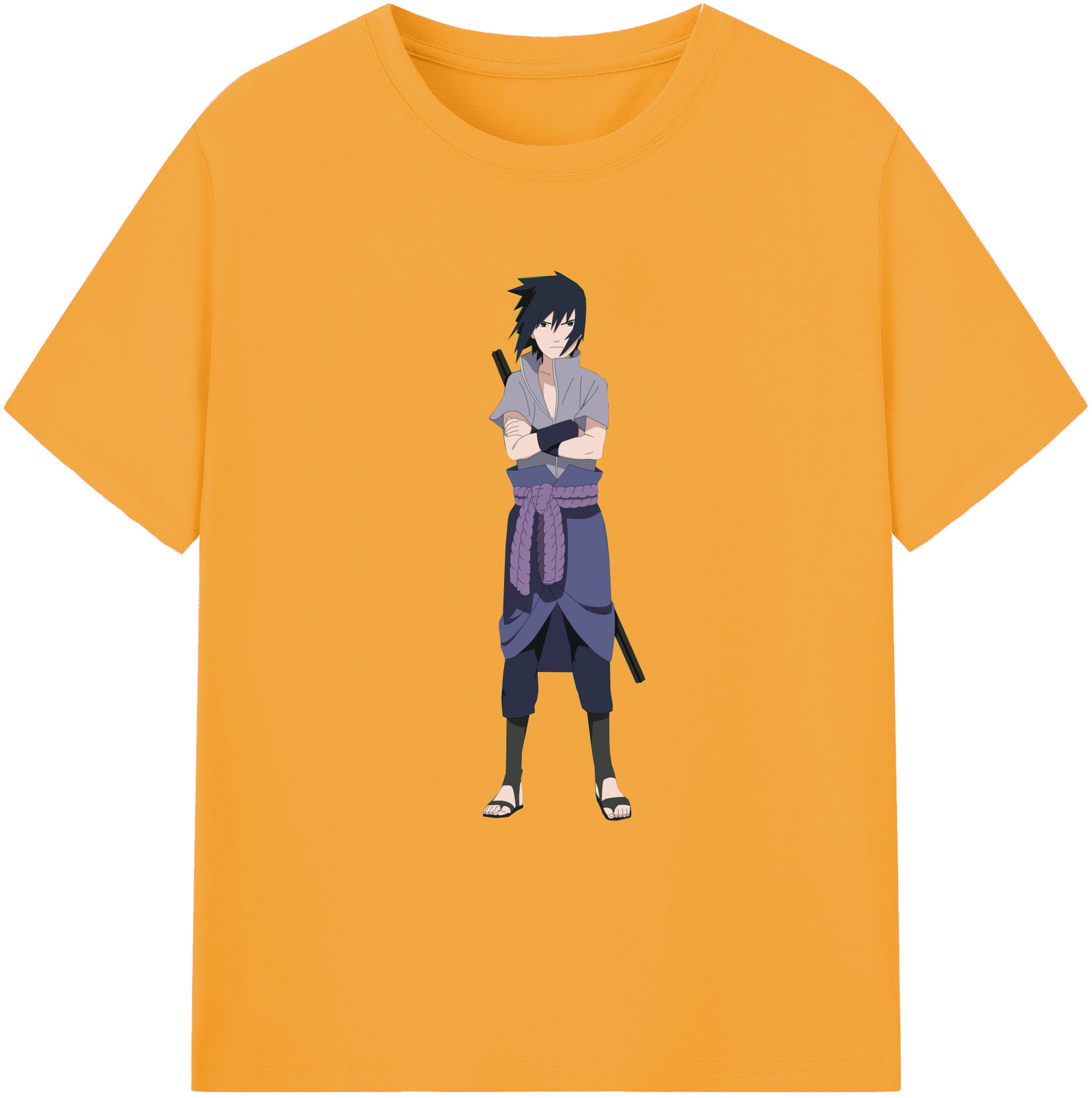 （画像用） NARUTO -ナルト- うちは サスケ Uchiha Sasuke 綿100％半袖Tシャツ（フロントプリント）