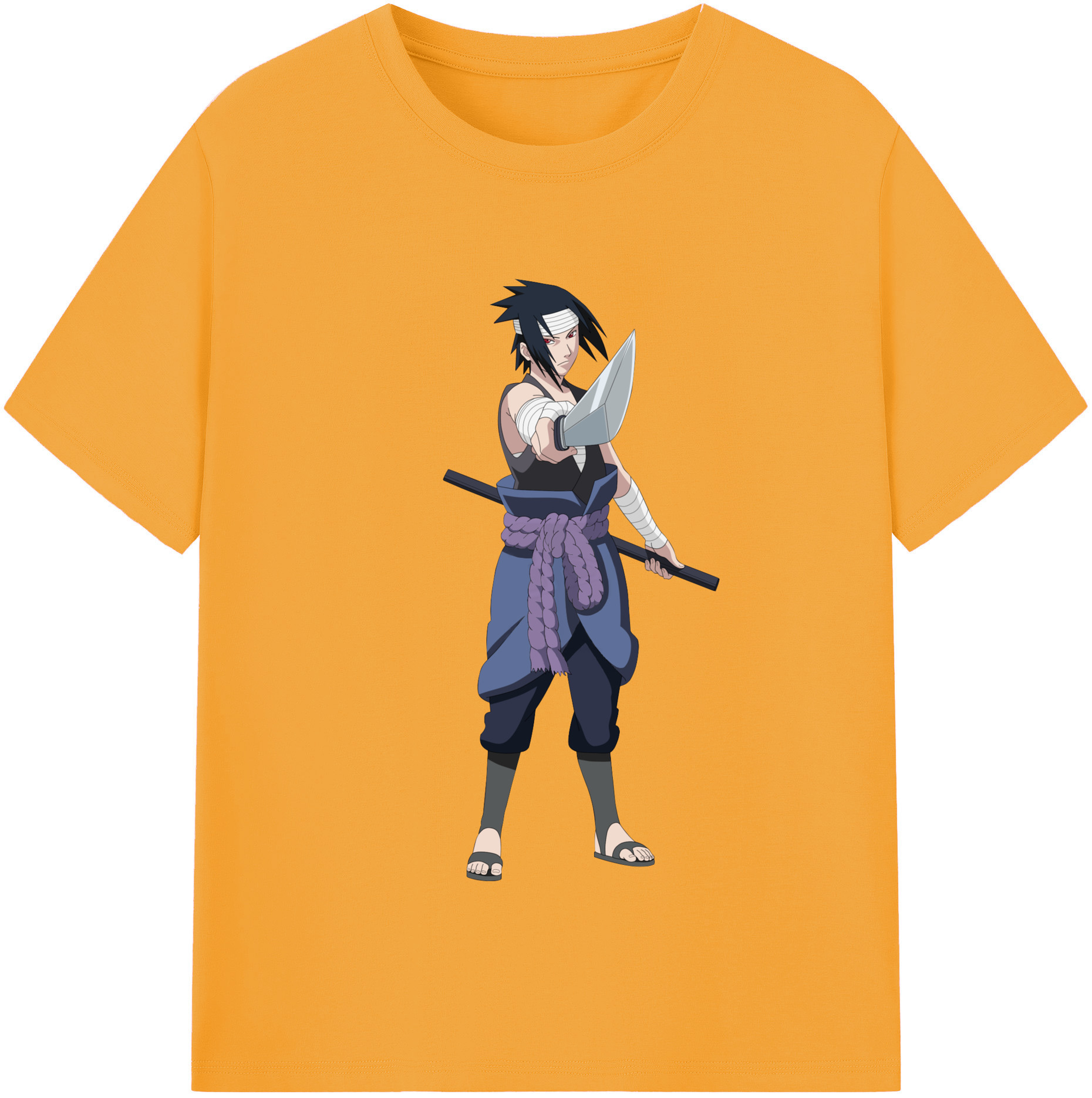 （画像用） NARUTO -ナルト- うちは サスケ Uchiha Sasuke 綿100％半袖Tシャツ（フロントプリント）