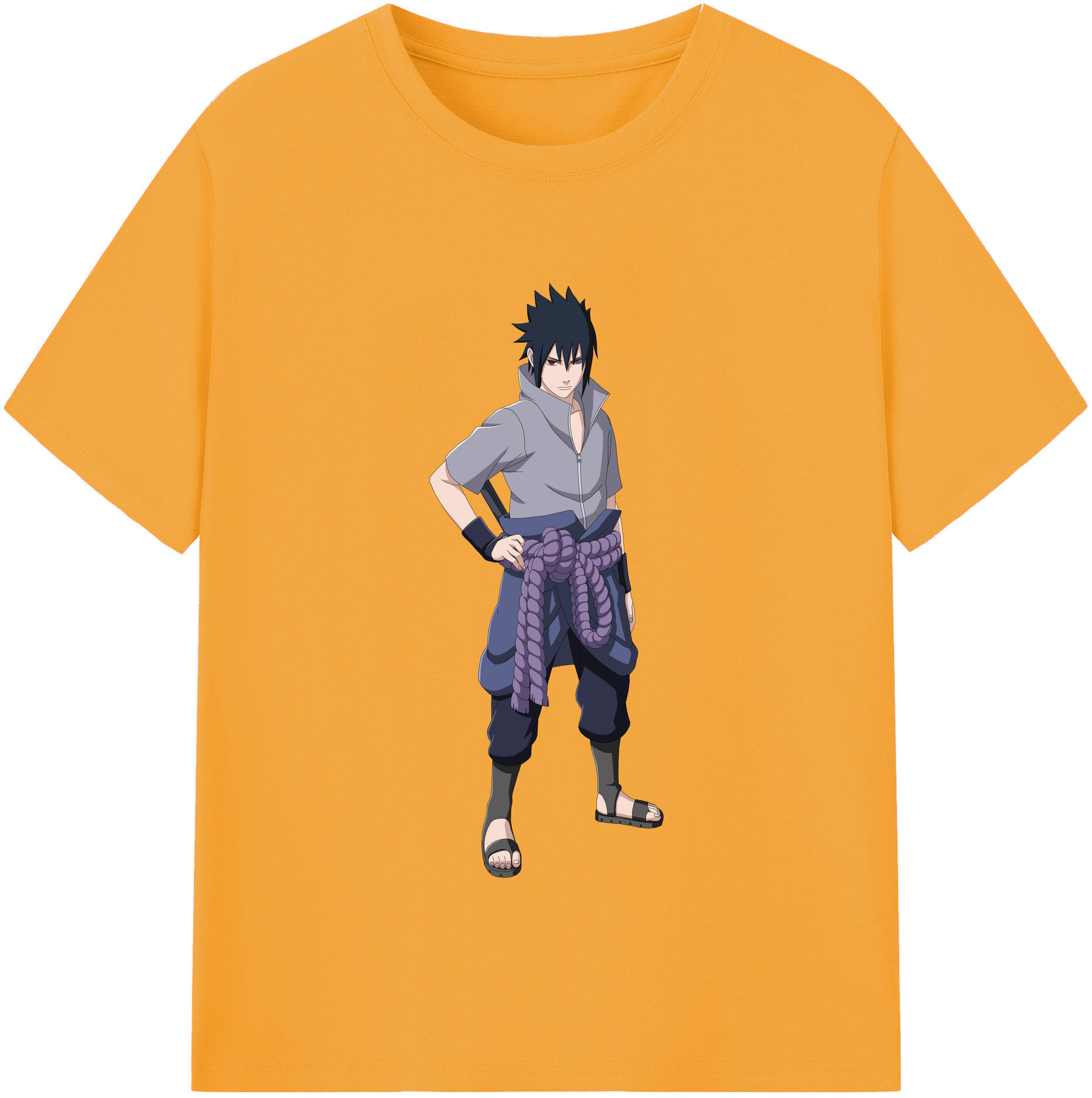 （画像用） NARUTO -ナルト- うちは サスケ Uchiha Sasuke 綿100％半袖Tシャツ（フロントプリント）