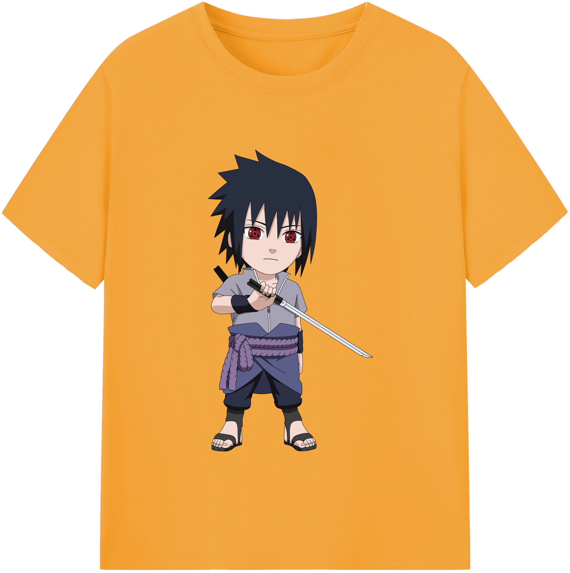 （画像用） NARUTO -ナルト- うちは サスケ Uchiha Sasuke 綿100％半袖Tシャツ（フロントプリント）