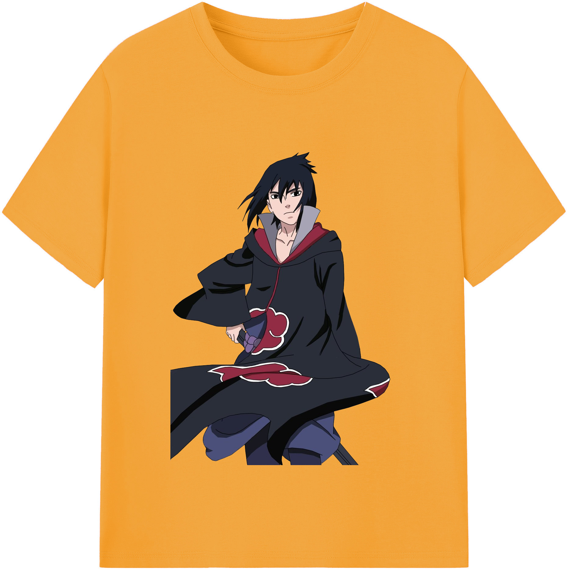 （画像用） NARUTO -ナルト- うちは サスケ Uchiha Sasuke 綿100％半袖Tシャツ（フロントプリント）