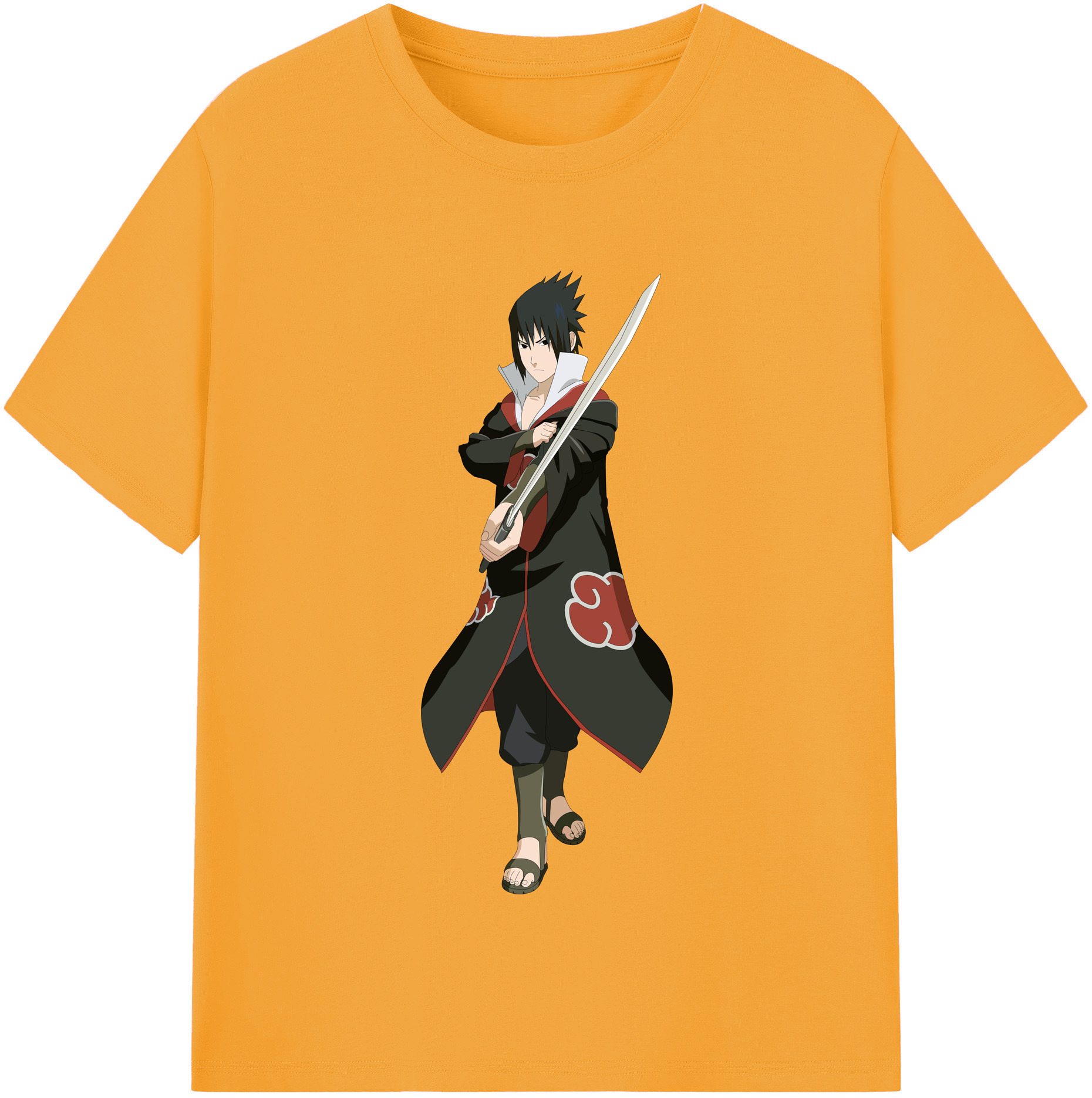 （画像用） NARUTO -ナルト- うちは サスケ Uchiha Sasuke 綿100％半袖Tシャツ（フロントプリント）