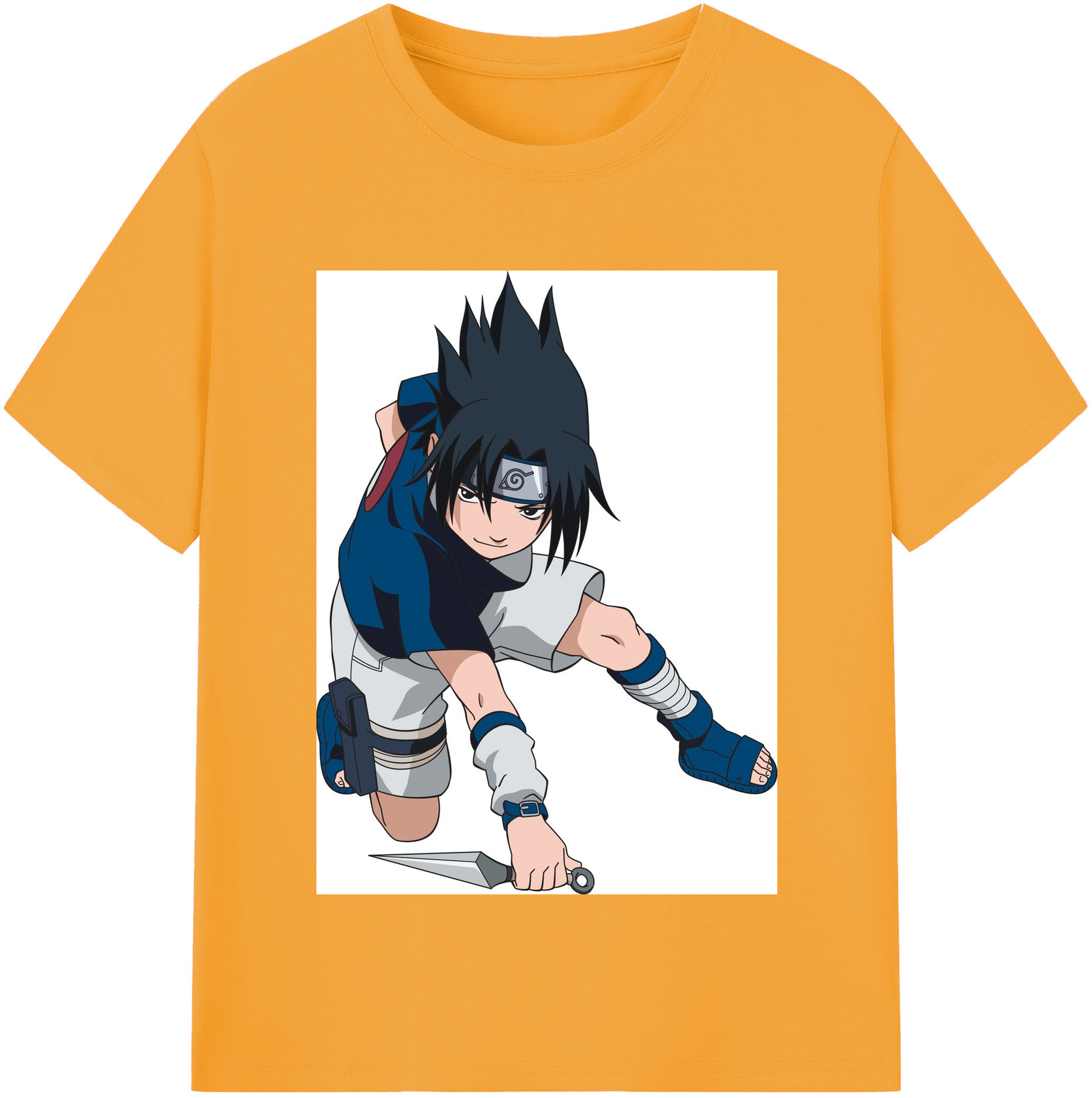 （画像用） NARUTO -ナルト- うちは サスケ Uchiha Sasuke 綿100％半袖Tシャツ（フロントプリント）