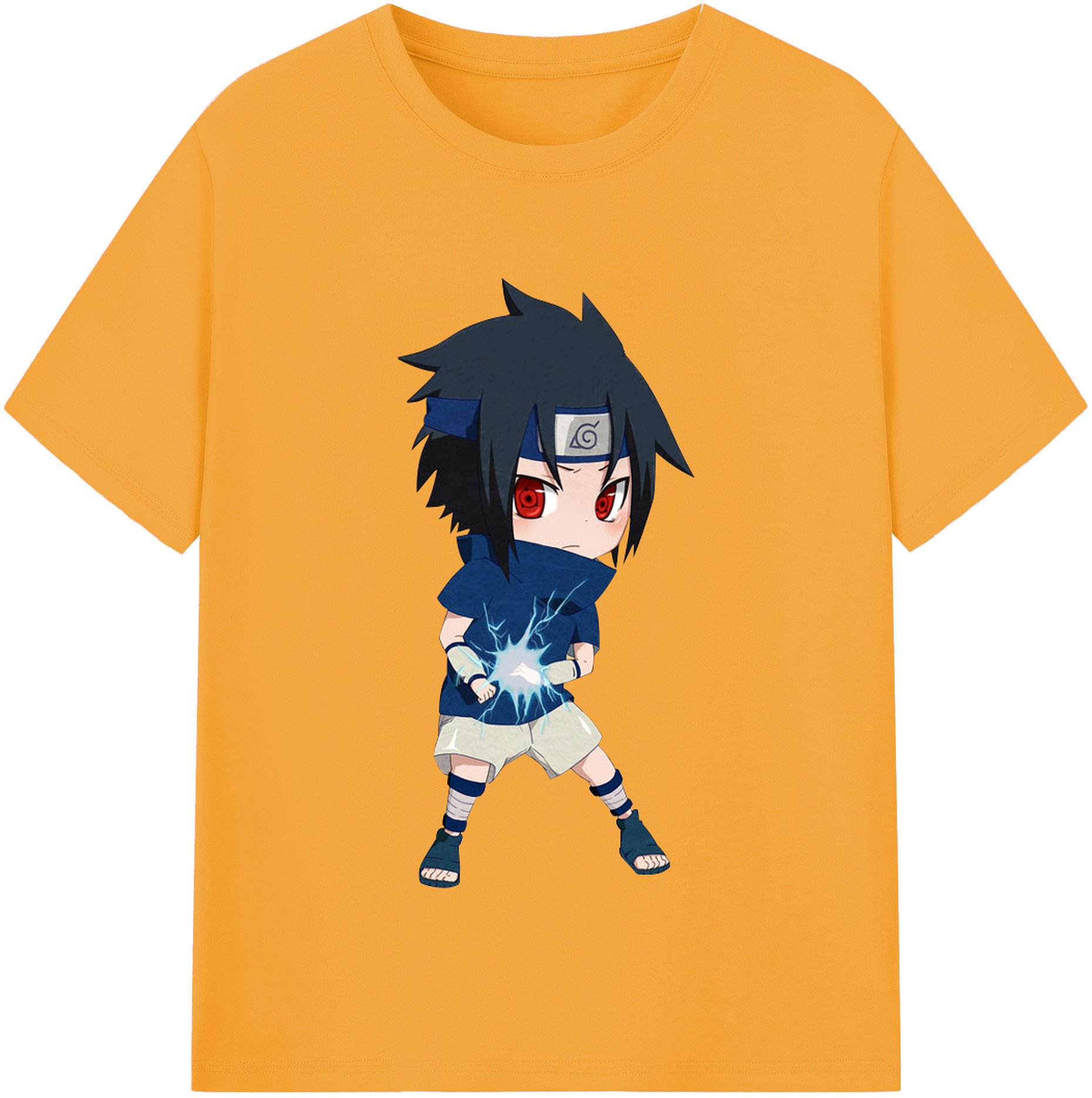（画像用） NARUTO -ナルト- うちは サスケ Uchiha Sasuke 綿100％半袖Tシャツ（フロントプリント）