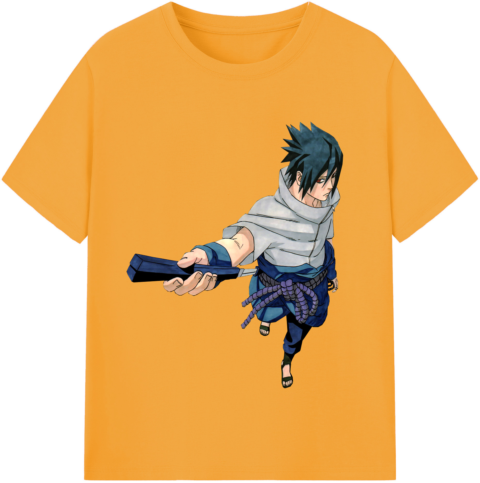 （画像用） NARUTO -ナルト- うちは サスケ Uchiha Sasuke 綿100％半袖Tシャツ（フロントプリント）
