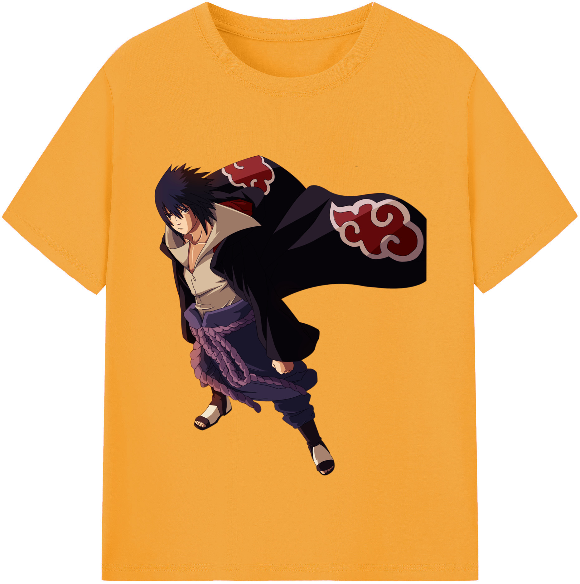 （画像用） NARUTO -ナルト- うちは サスケ Uchiha Sasuke 綿100％半袖Tシャツ（フロントプリント）