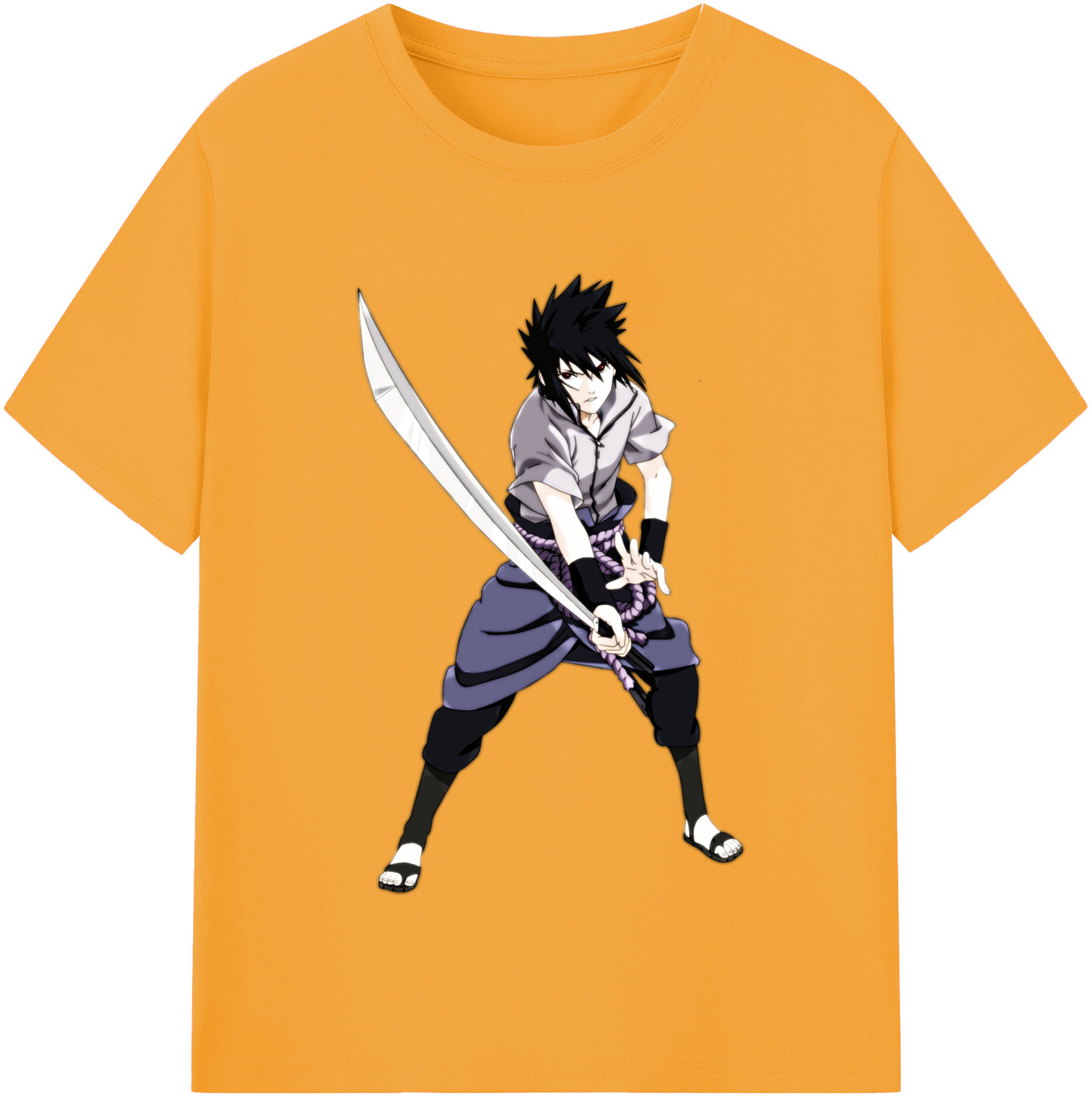 （画像用） NARUTO -ナルト- うちは サスケ Uchiha Sasuke 綿100％半袖Tシャツ（フロントプリント）