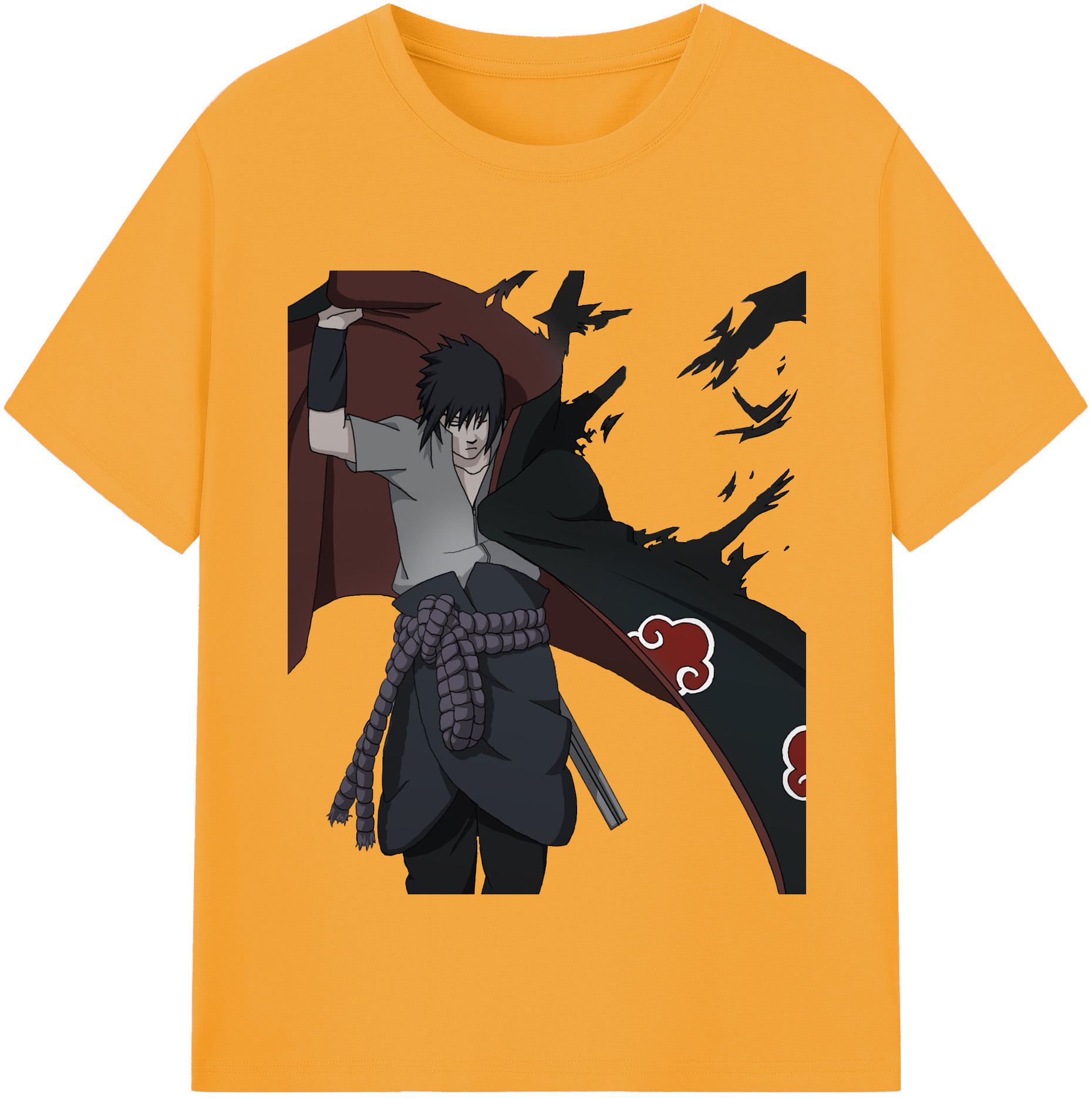 （画像用） NARUTO -ナルト- うちは サスケ Uchiha Sasuke 綿100％半袖Tシャツ（フロントプリント）