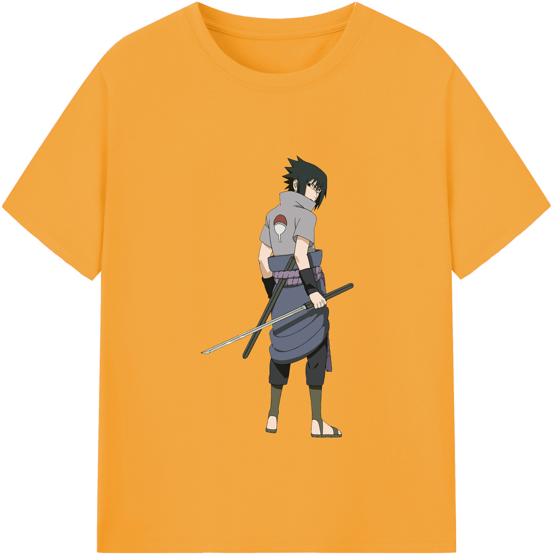 （画像用） NARUTO -ナルト- うちは サスケ Uchiha Sasuke 綿100％半袖Tシャツ（フロントプリント）