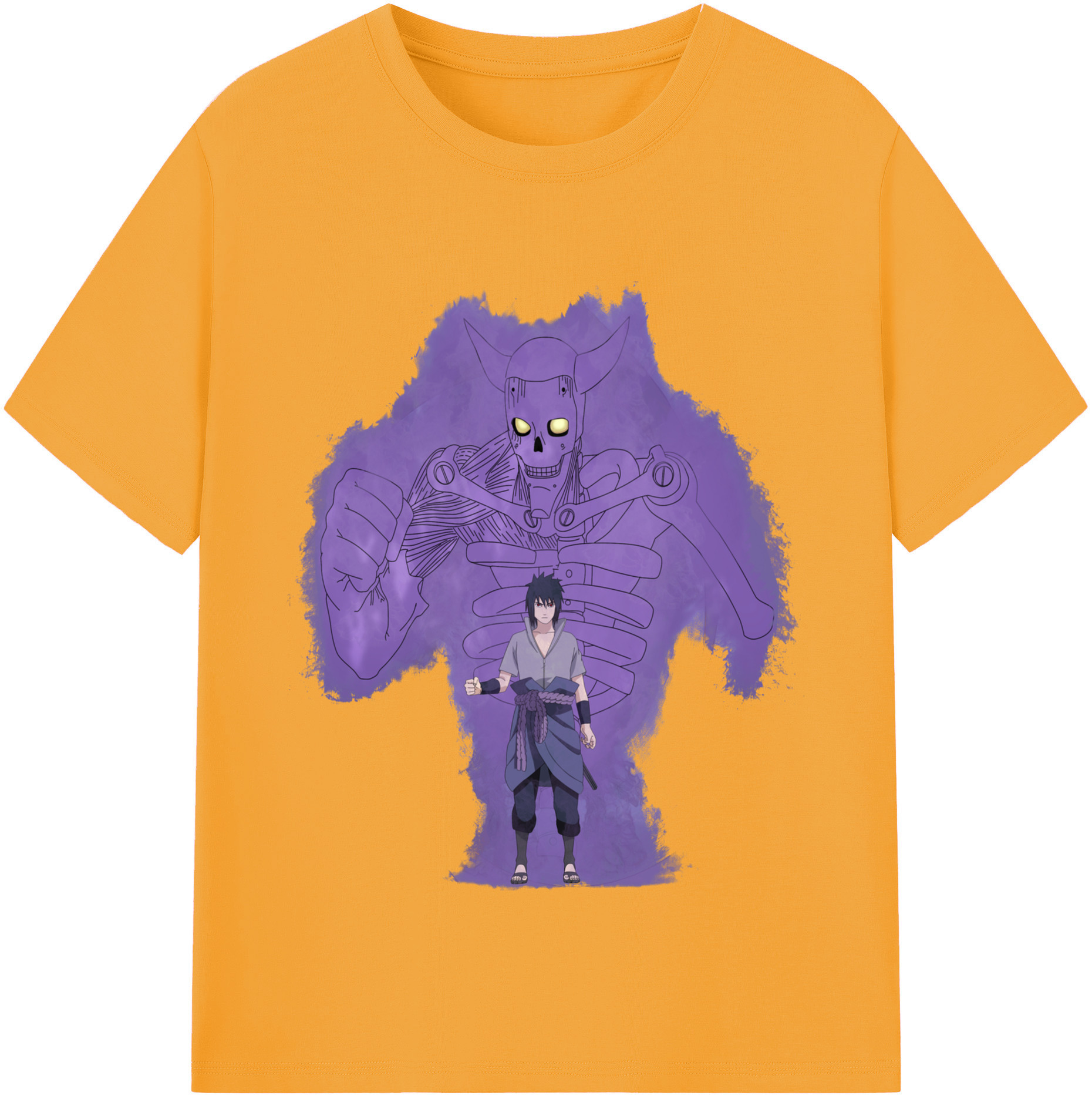 （画像用） NARUTO -ナルト- うちは サスケ Uchiha Sasuke 綿100％半袖Tシャツ（フロントプリント）