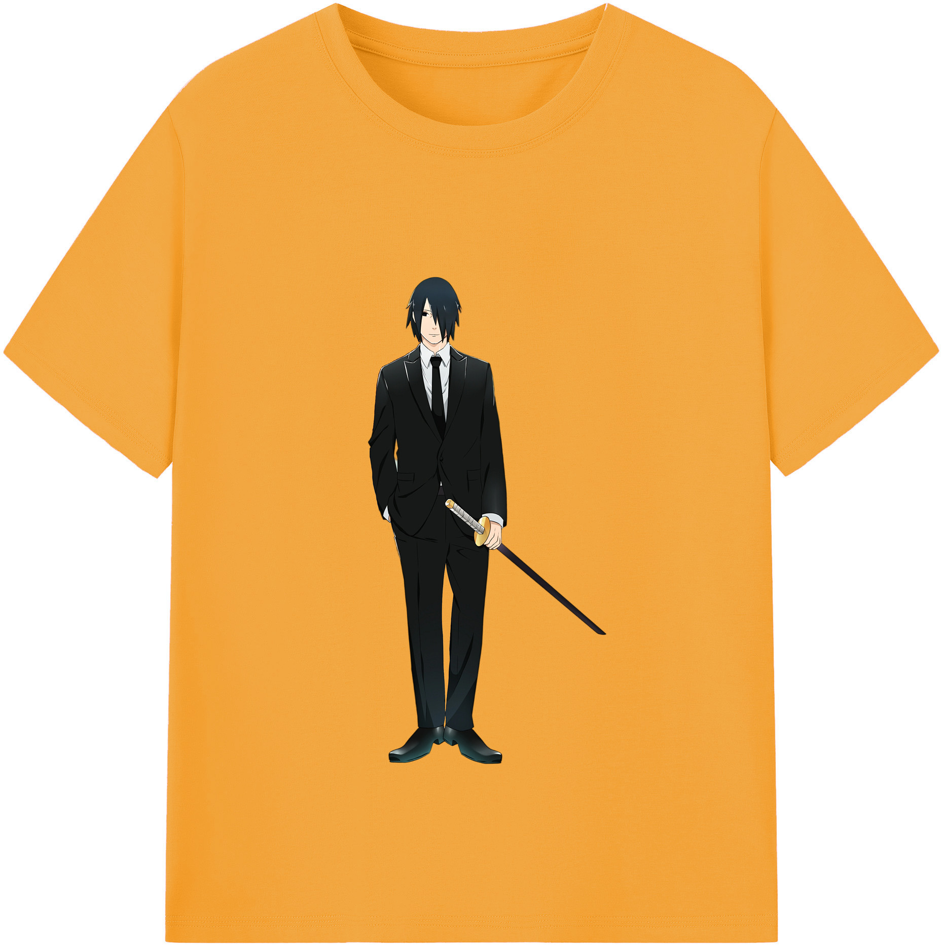 （画像用） NARUTO -ナルト- うちは サスケ Uchiha Sasuke 綿100％半袖Tシャツ（フロントプリント）