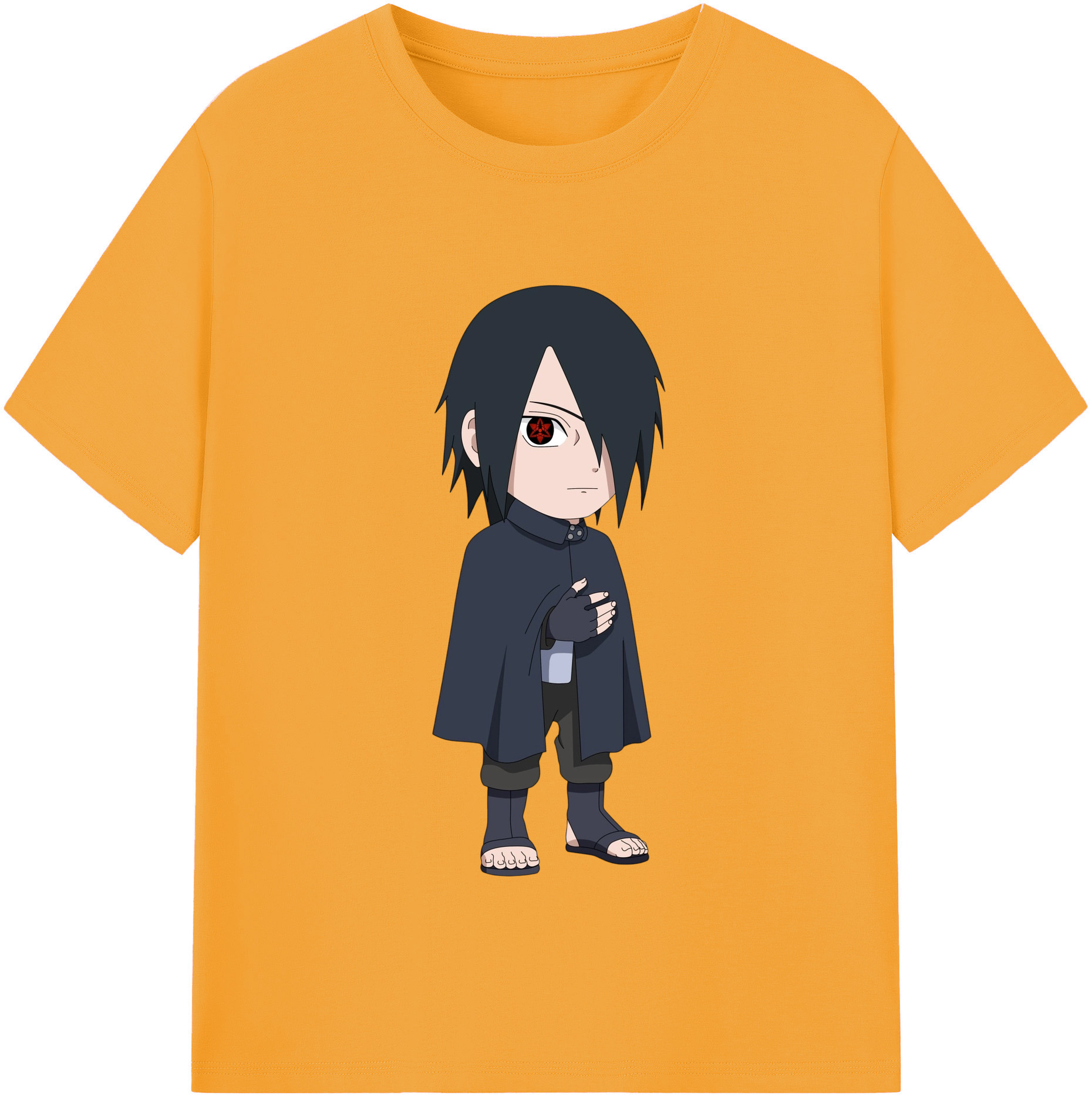 （画像用） NARUTO -ナルト- うちは サスケ Uchiha Sasuke 綿100％半袖Tシャツ（フロントプリント）