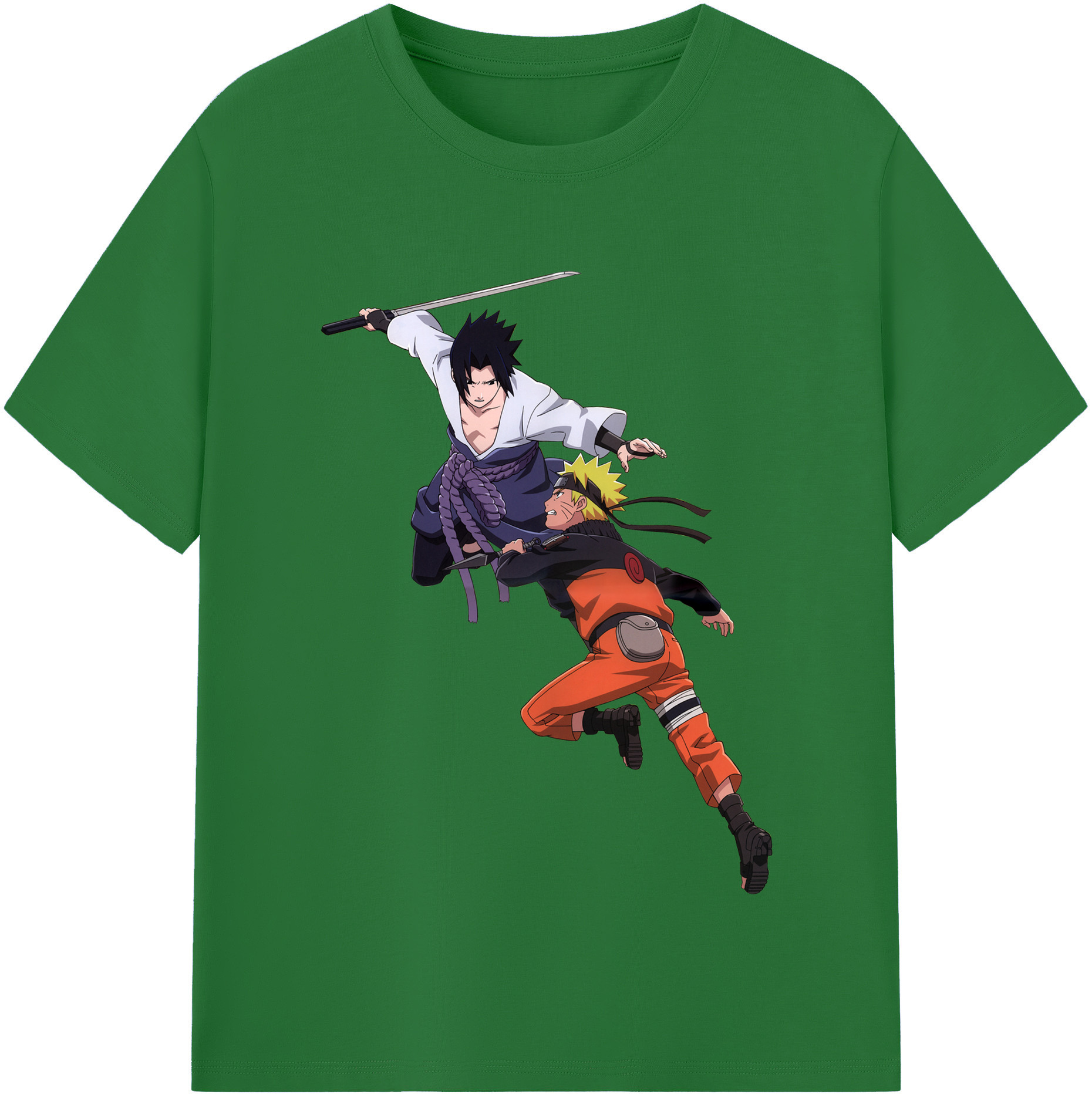 （画像用） NARUTO -ナルト- うちは サスケ Uchiha Sasuke 綿100％半袖Tシャツ（フロントプリント）