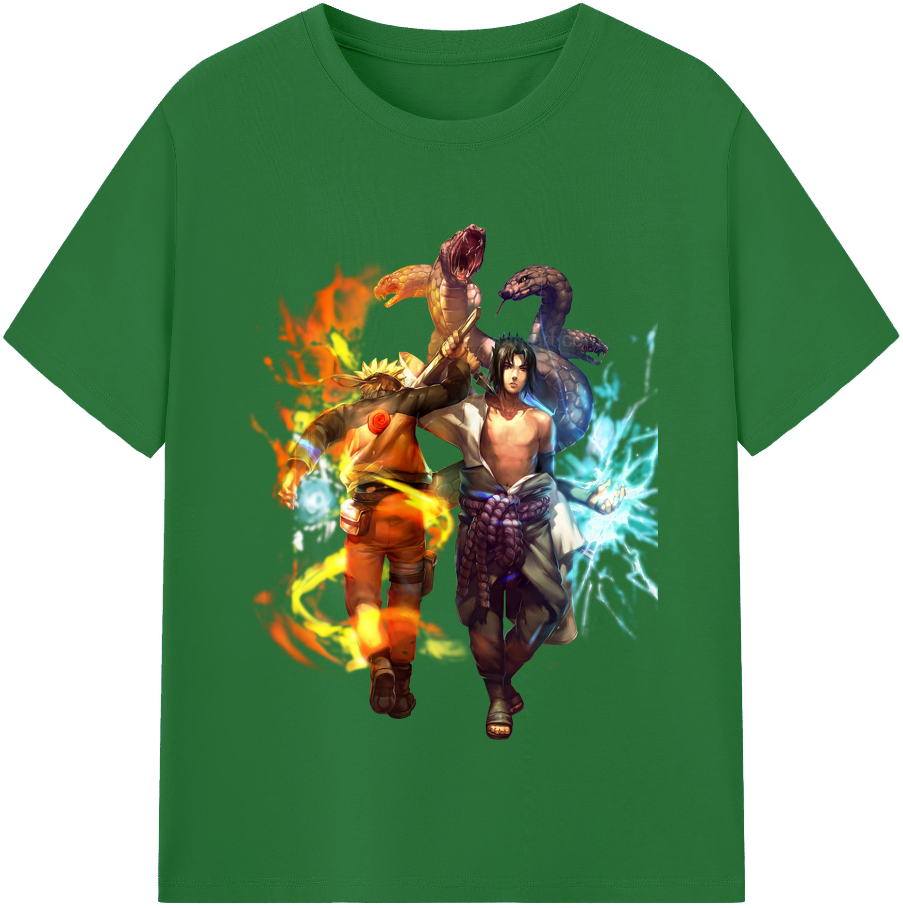 （画像用） NARUTO -ナルト- うちは サスケ Uchiha Sasuke 綿100％半袖Tシャツ（フロントプリント）