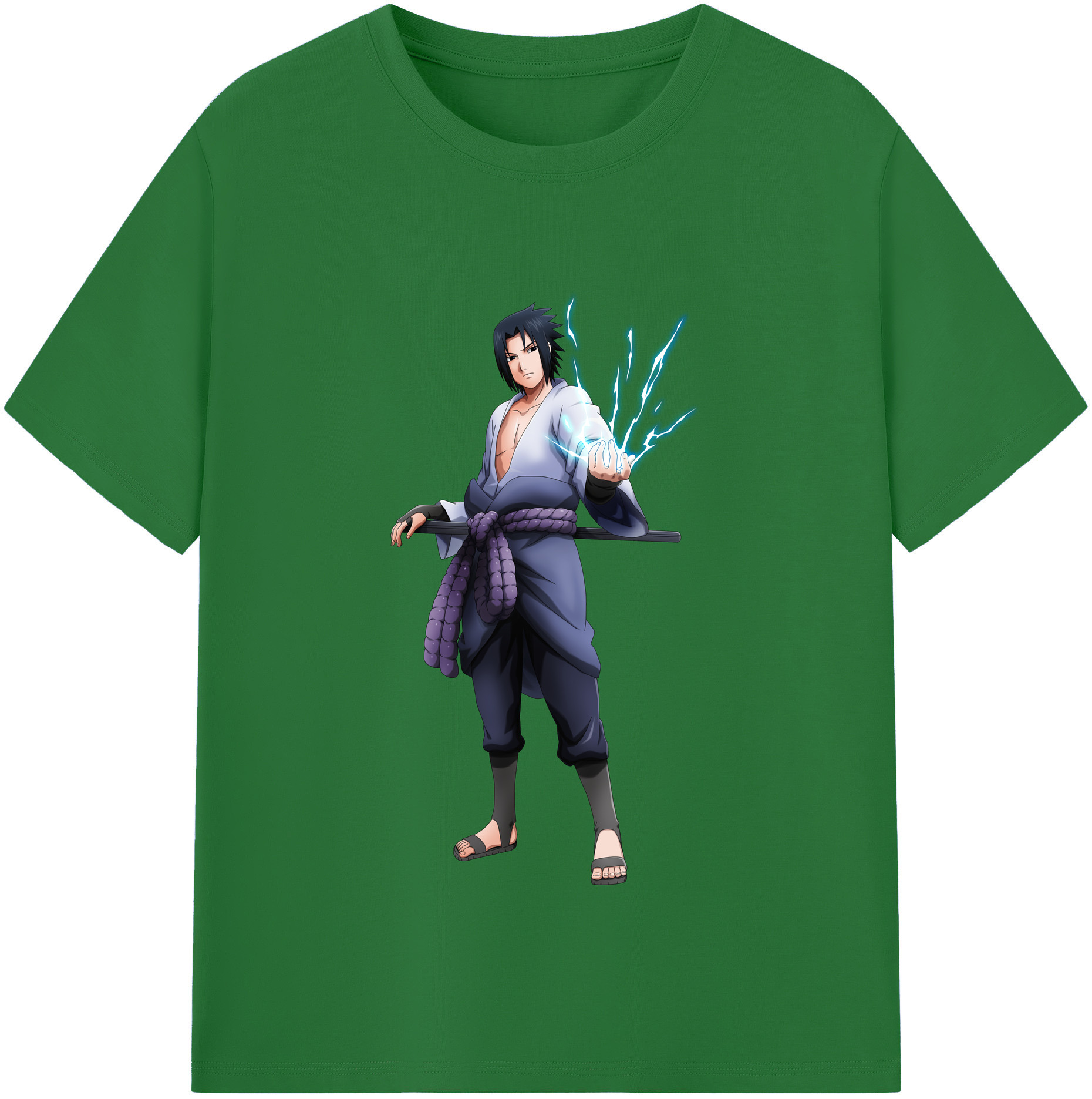 （画像用） NARUTO -ナルト- うちは サスケ Uchiha Sasuke 綿100％半袖Tシャツ（フロントプリント）