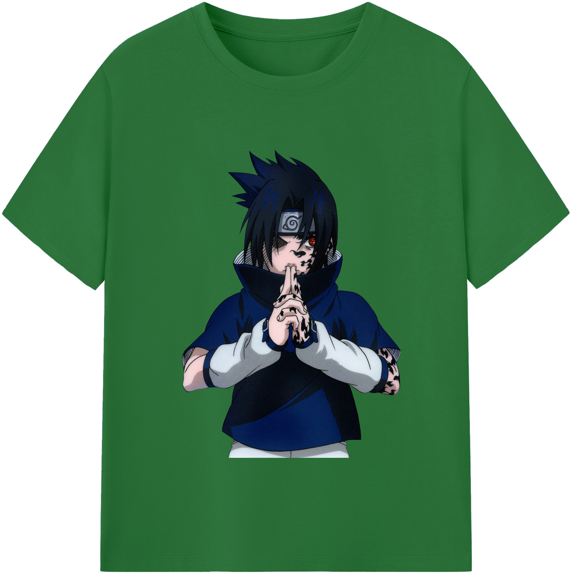 （画像用） NARUTO -ナルト- うちは サスケ Uchiha Sasuke 綿100％半袖Tシャツ（フロントプリント）
