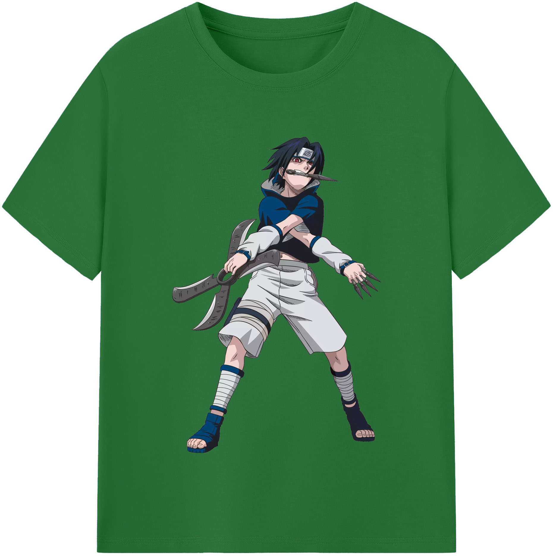 （画像用） NARUTO -ナルト- うちは サスケ Uchiha Sasuke 綿100％半袖Tシャツ（フロントプリント）