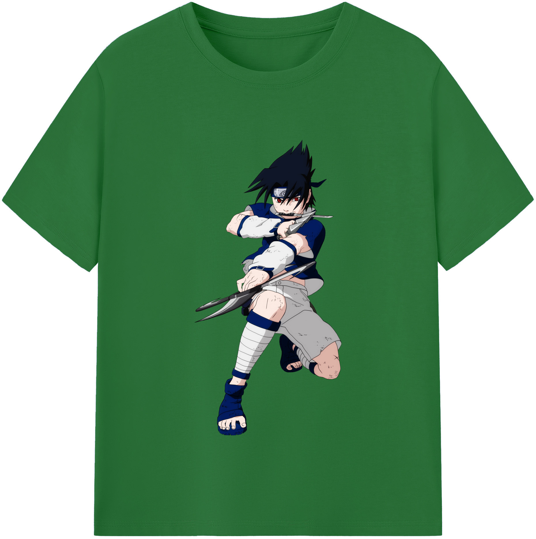 （画像用） NARUTO -ナルト- うちは サスケ Uchiha Sasuke 綿100％半袖Tシャツ（フロントプリント）