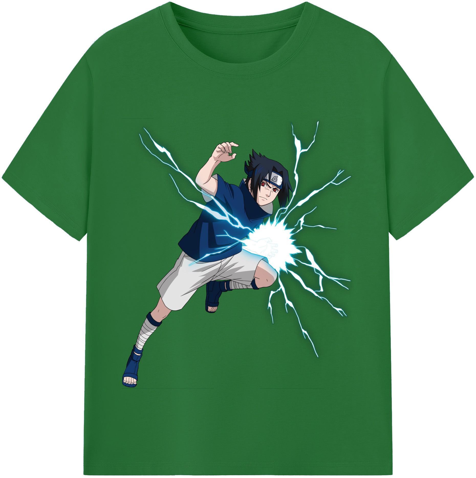 （画像用） NARUTO -ナルト- うちは サスケ Uchiha Sasuke 綿100％半袖Tシャツ（フロントプリント）