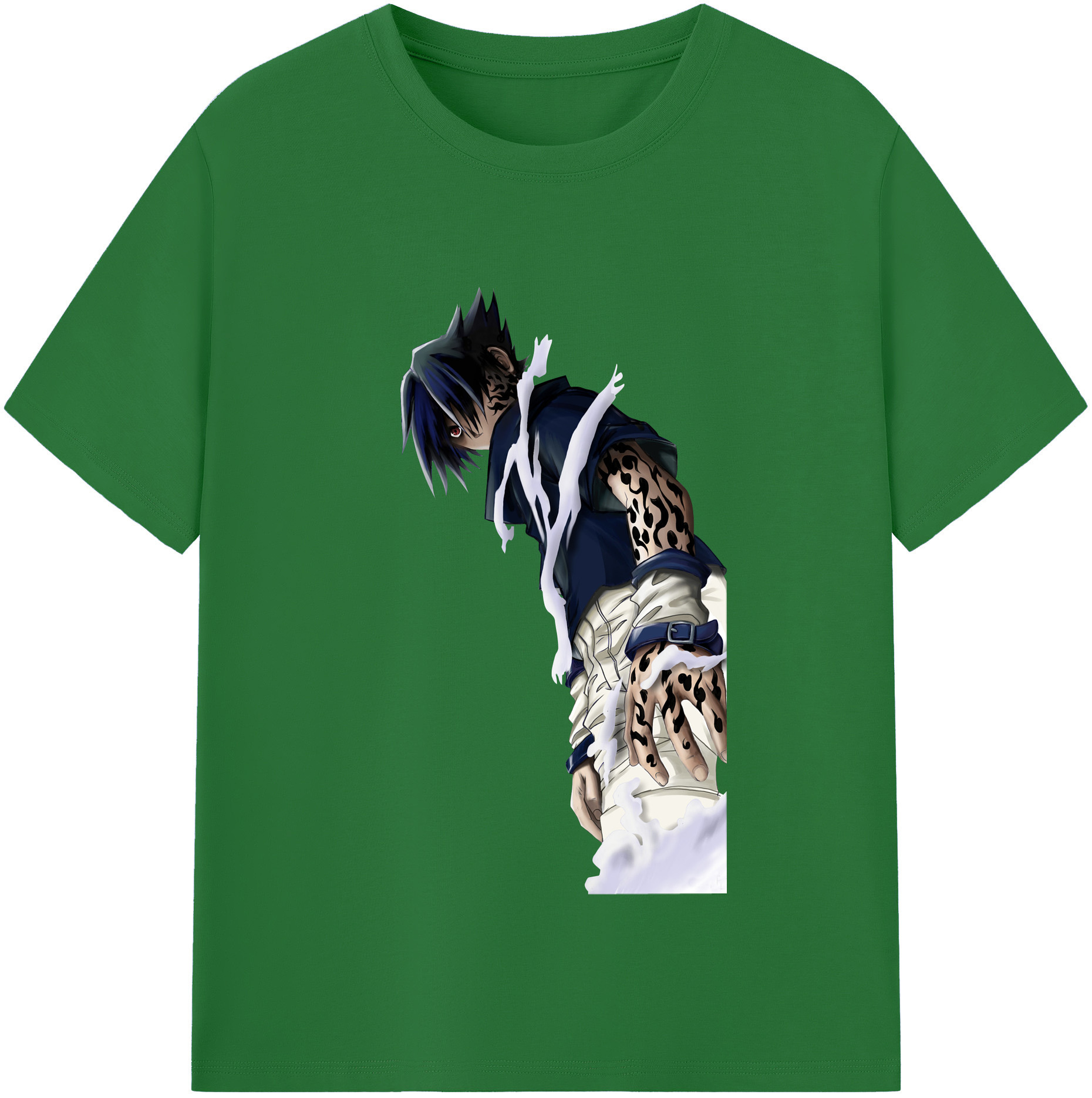 （画像用） NARUTO -ナルト- うちは サスケ Uchiha Sasuke 綿100％半袖Tシャツ（フロントプリント）
