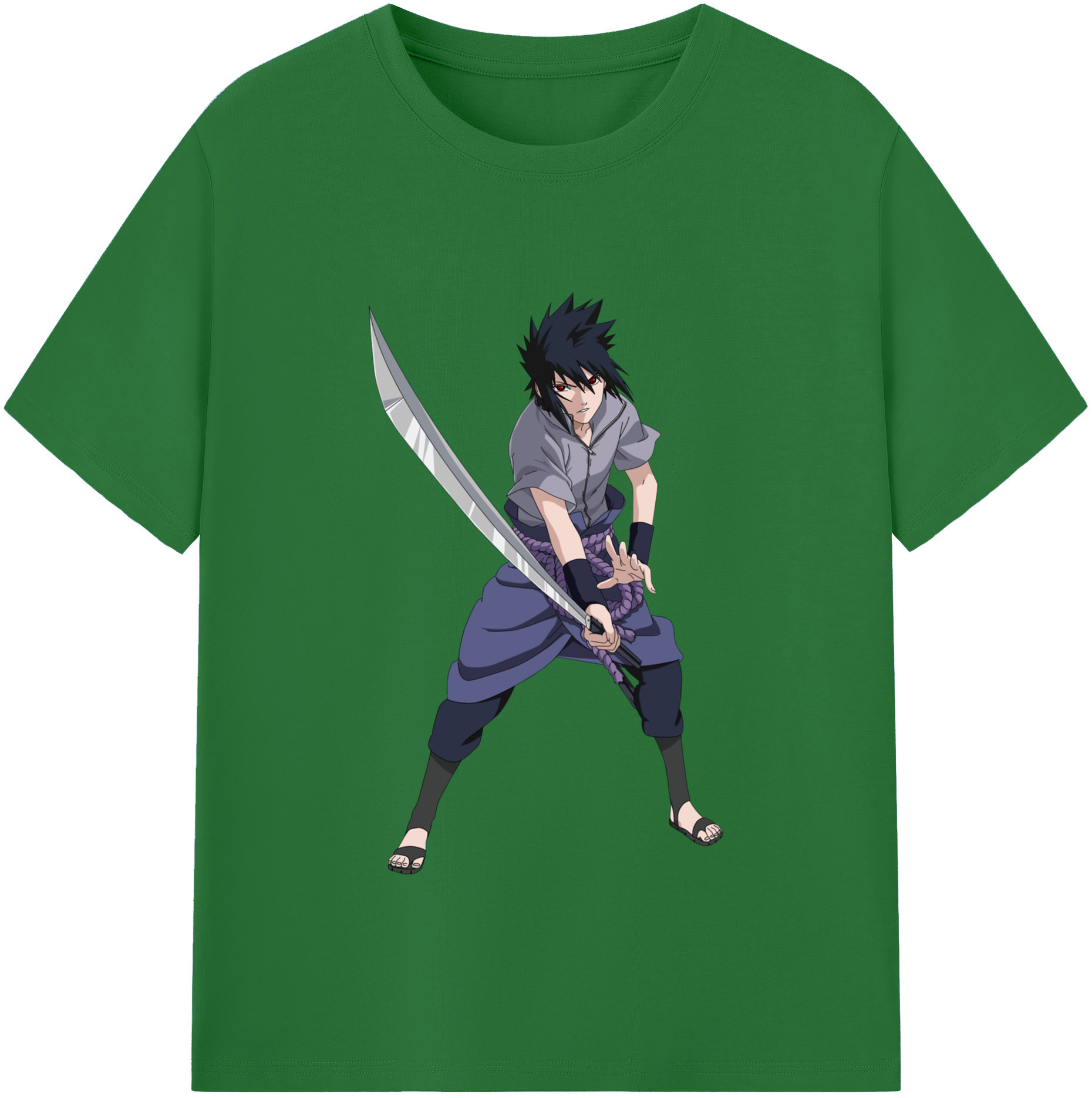 （画像用） NARUTO -ナルト- うちは サスケ Uchiha Sasuke 綿100％半袖Tシャツ（フロントプリント）