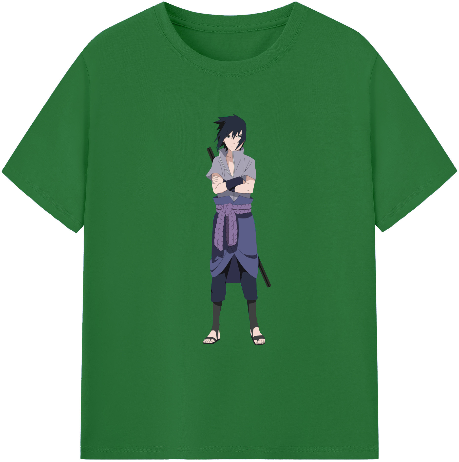 （画像用） NARUTO -ナルト- うちは サスケ Uchiha Sasuke 綿100％半袖Tシャツ（フロントプリント）