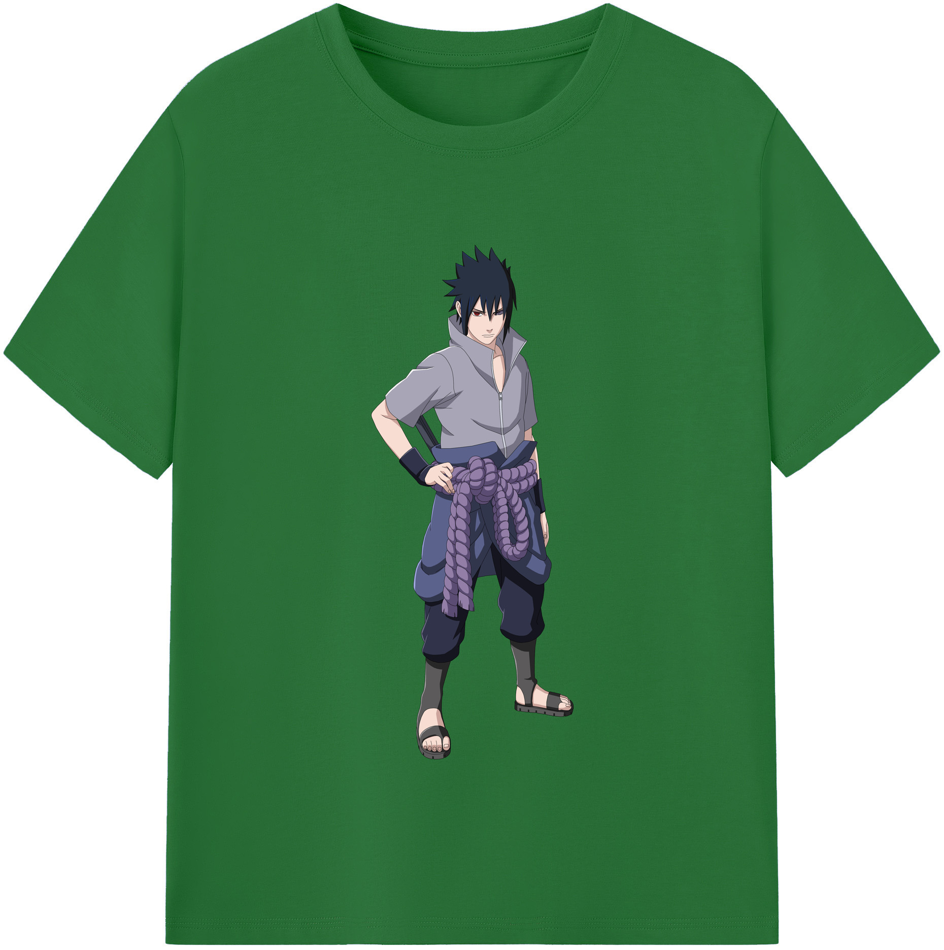 （画像用） NARUTO -ナルト- うちは サスケ Uchiha Sasuke 綿100％半袖Tシャツ（フロントプリント）