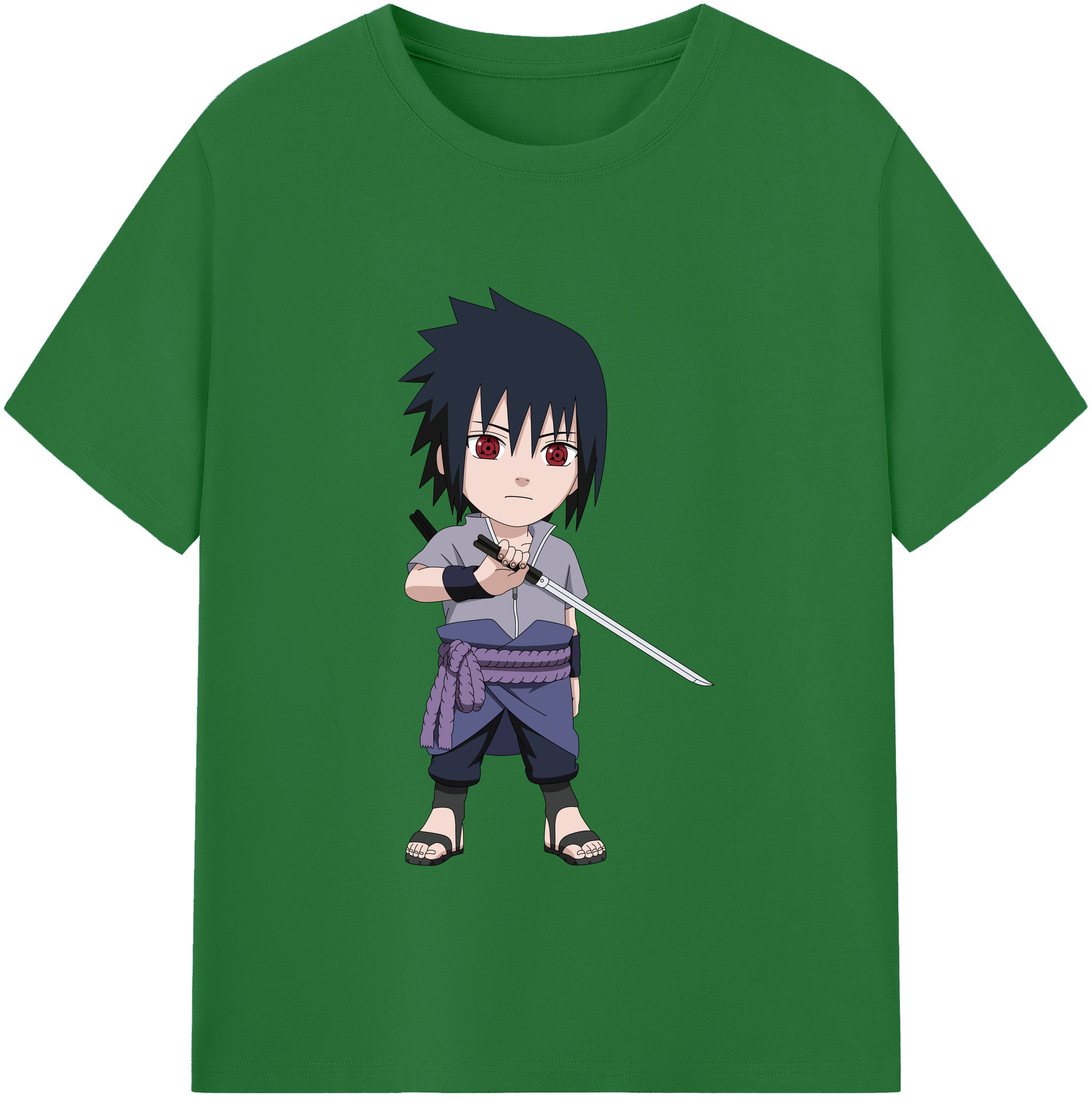 （画像用） NARUTO -ナルト- うちは サスケ Uchiha Sasuke 綿100％半袖Tシャツ（フロントプリント）