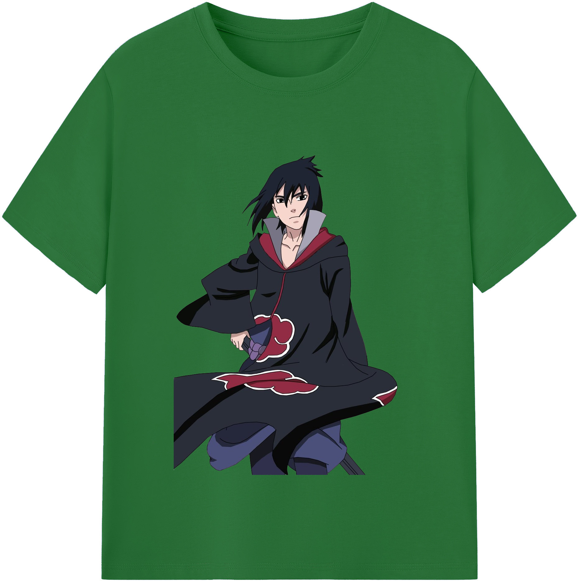 （画像用） NARUTO -ナルト- うちは サスケ Uchiha Sasuke 綿100％半袖Tシャツ（フロントプリント）
