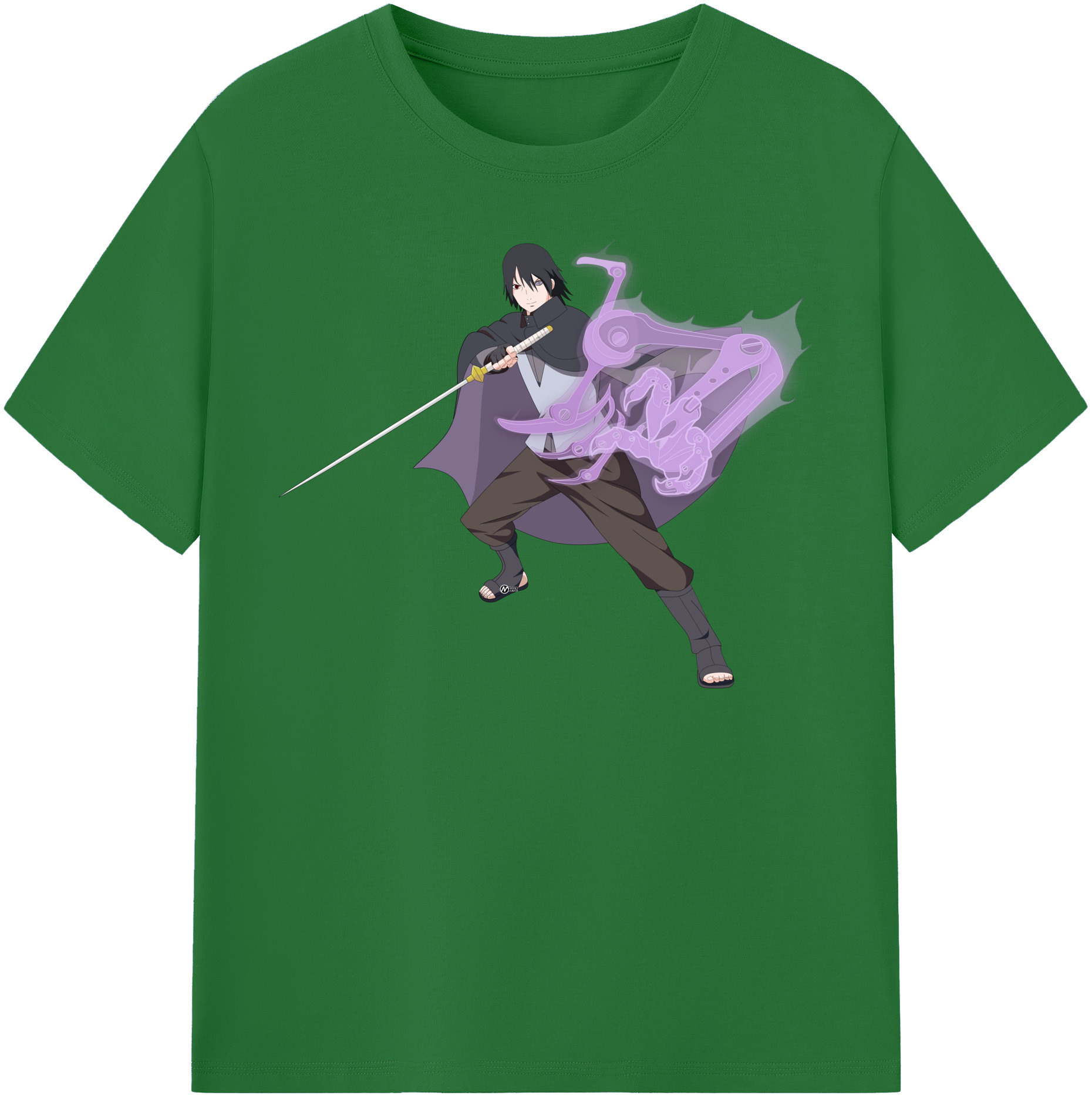 （画像用） NARUTO -ナルト- うちは サスケ Uchiha Sasuke 綿100％半袖Tシャツ（フロントプリント）