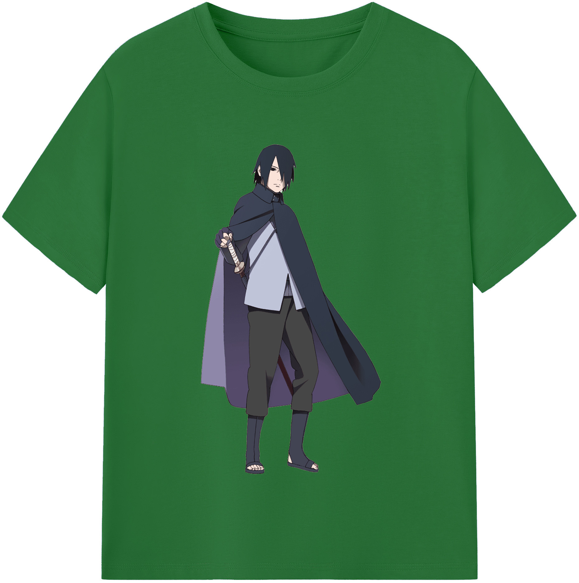 （画像用） NARUTO -ナルト- うちは サスケ Uchiha Sasuke 綿100％半袖Tシャツ（フロントプリント）