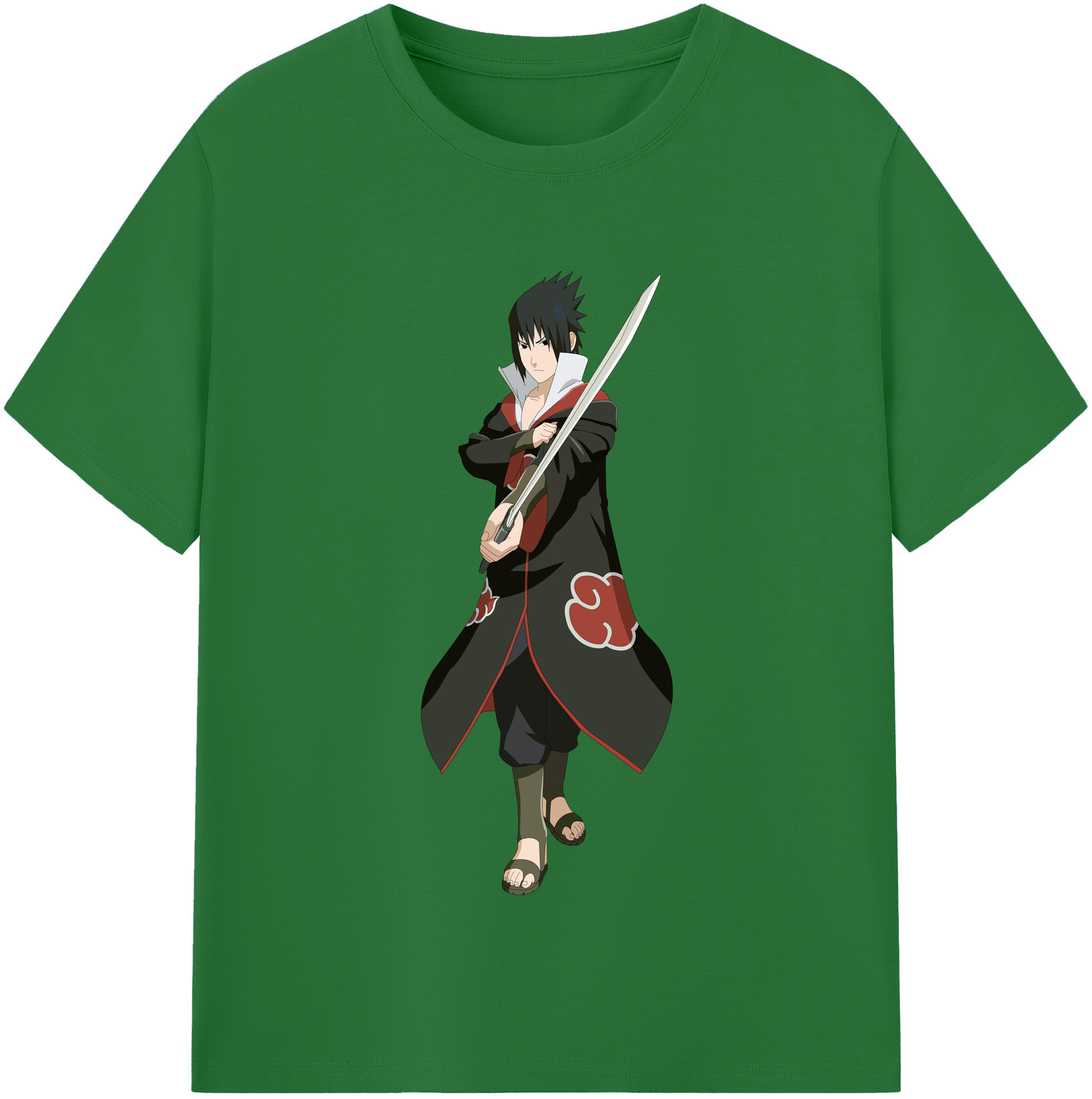 （画像用） NARUTO -ナルト- うちは サスケ Uchiha Sasuke 綿100％半袖Tシャツ（フロントプリント）