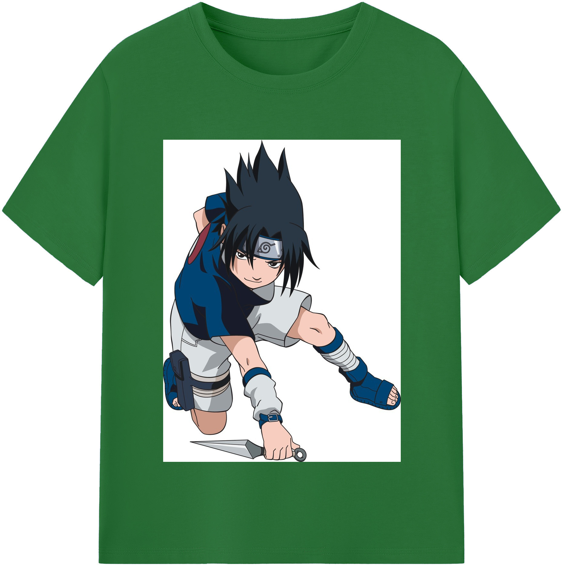 （画像用） NARUTO -ナルト- うちは サスケ Uchiha Sasuke 綿100％半袖Tシャツ（フロントプリント）