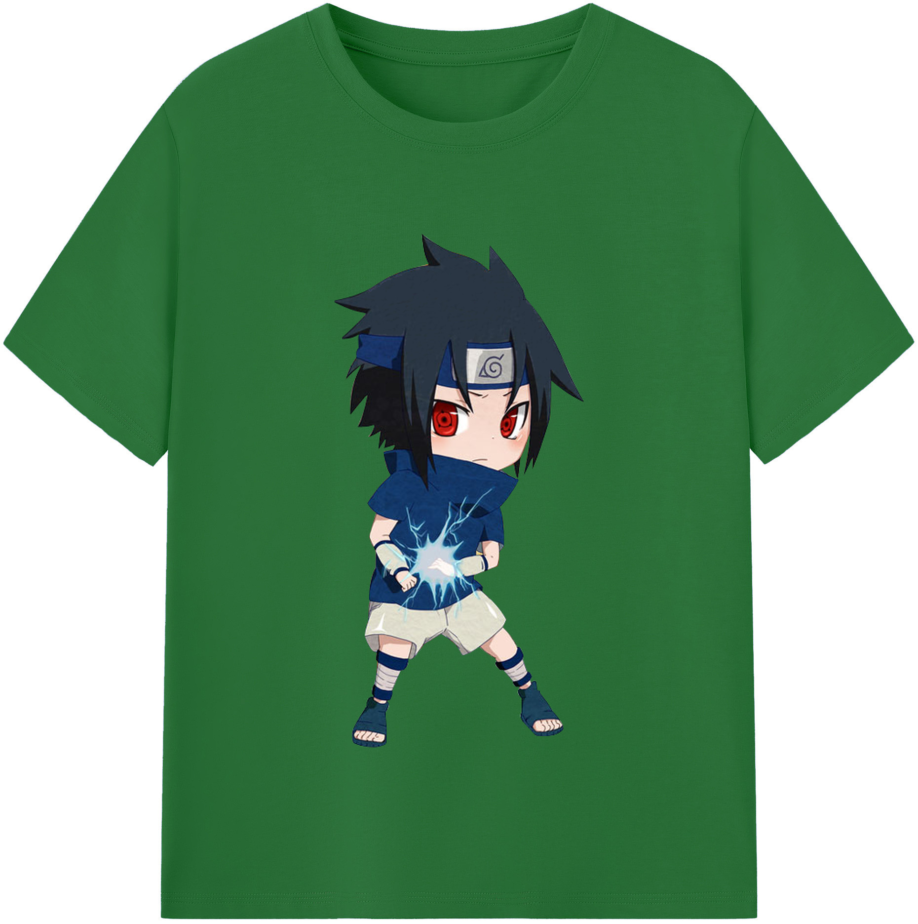 （画像用） NARUTO -ナルト- うちは サスケ Uchiha Sasuke 綿100％半袖Tシャツ（フロントプリント）