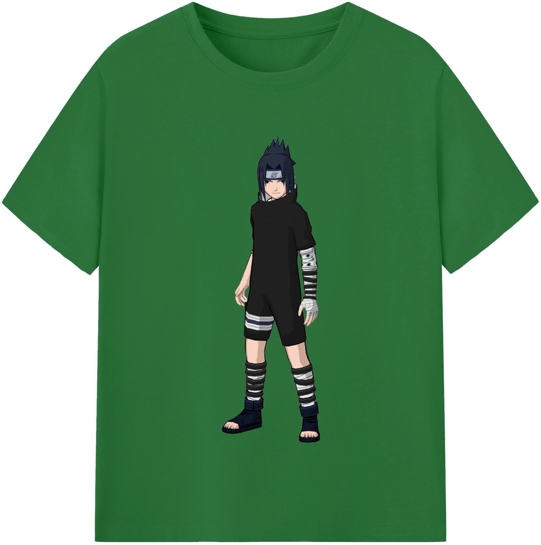 （画像用） NARUTO -ナルト- うちは サスケ Uchiha Sasuke 綿100％半袖Tシャツ（フロントプリント）