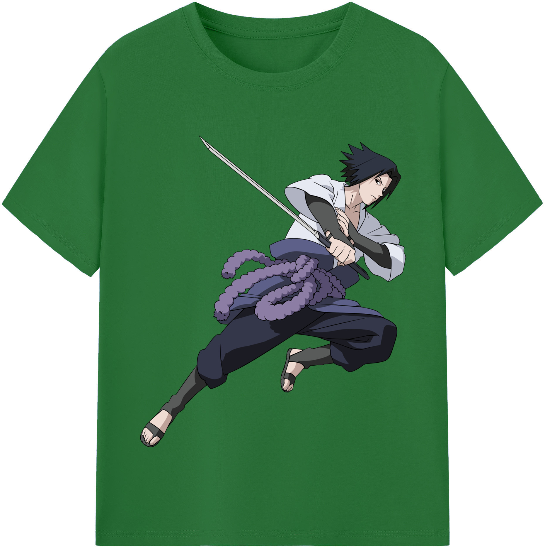 （画像用） NARUTO -ナルト- うちは サスケ Uchiha Sasuke 綿100％半袖Tシャツ（フロントプリント）
