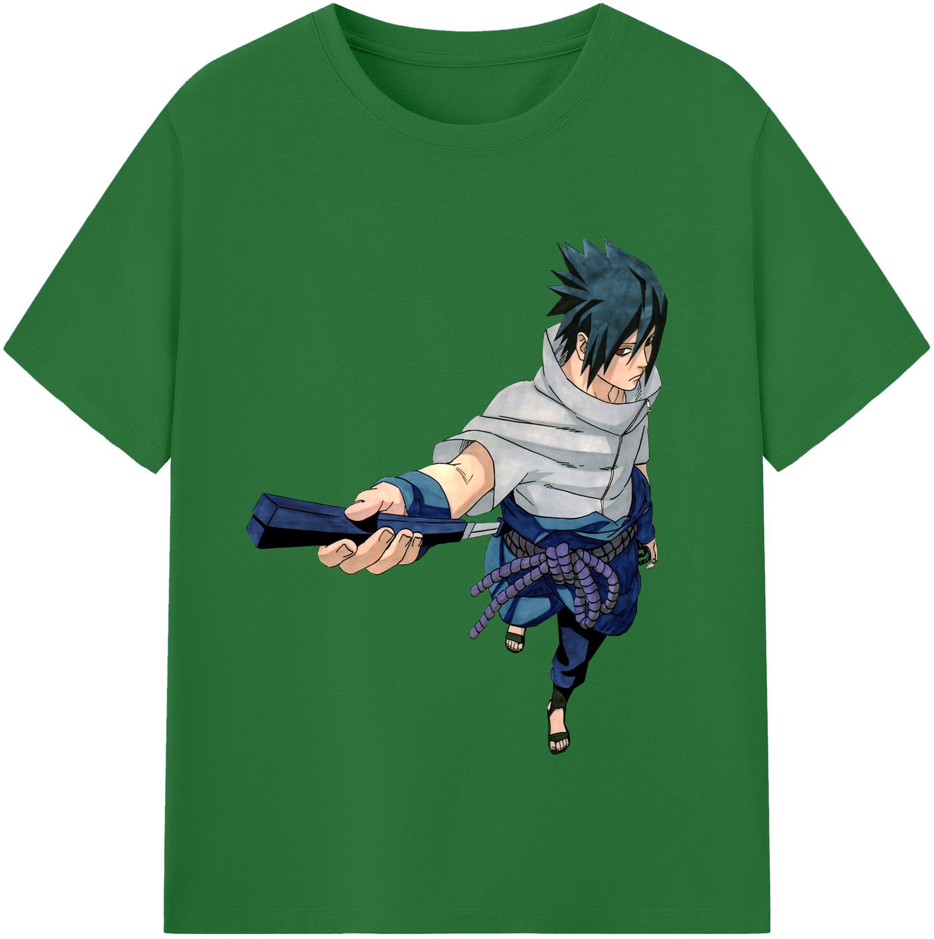 （画像用） NARUTO -ナルト- うちは サスケ Uchiha Sasuke 綿100％半袖Tシャツ（フロントプリント）