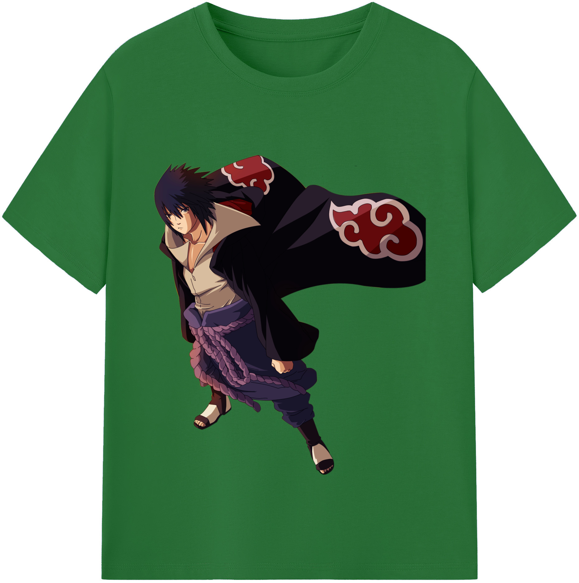 （画像用） NARUTO -ナルト- うちは サスケ Uchiha Sasuke 綿100％半袖Tシャツ（フロントプリント）