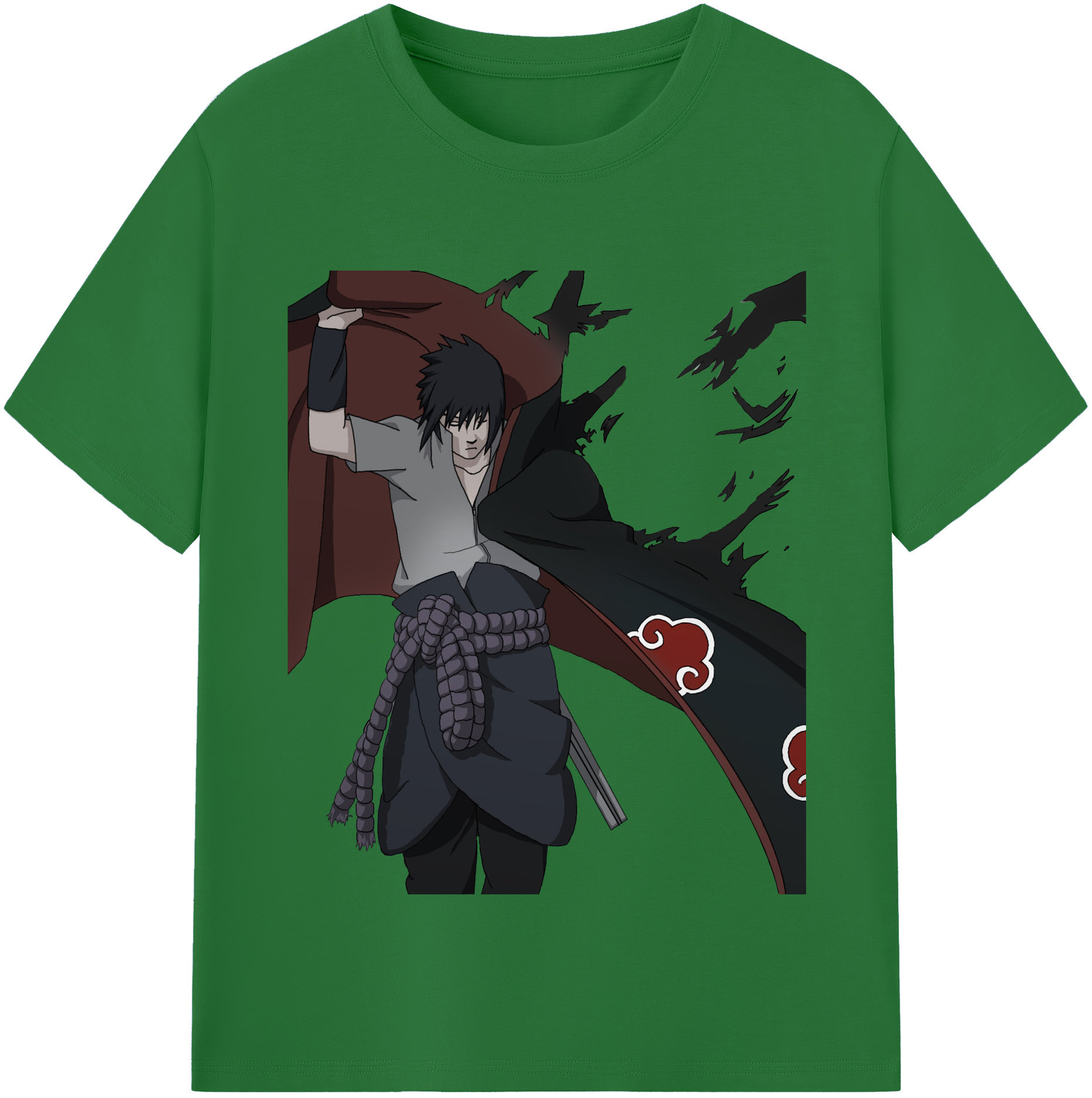 （画像用） NARUTO -ナルト- うちは サスケ Uchiha Sasuke 綿100％半袖Tシャツ（フロントプリント）
