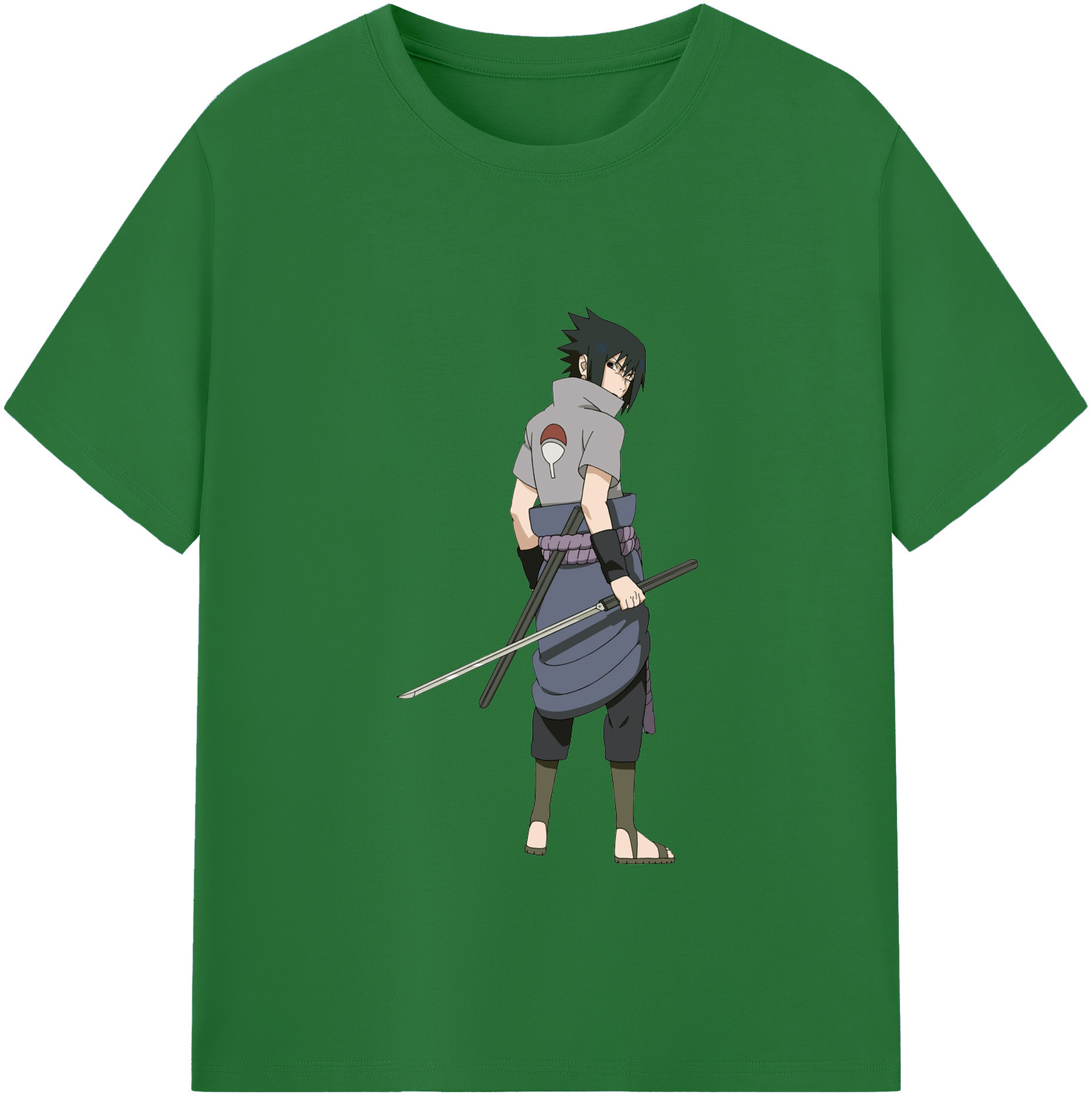 （画像用） NARUTO -ナルト- うちは サスケ Uchiha Sasuke 綿100％半袖Tシャツ（フロントプリント）