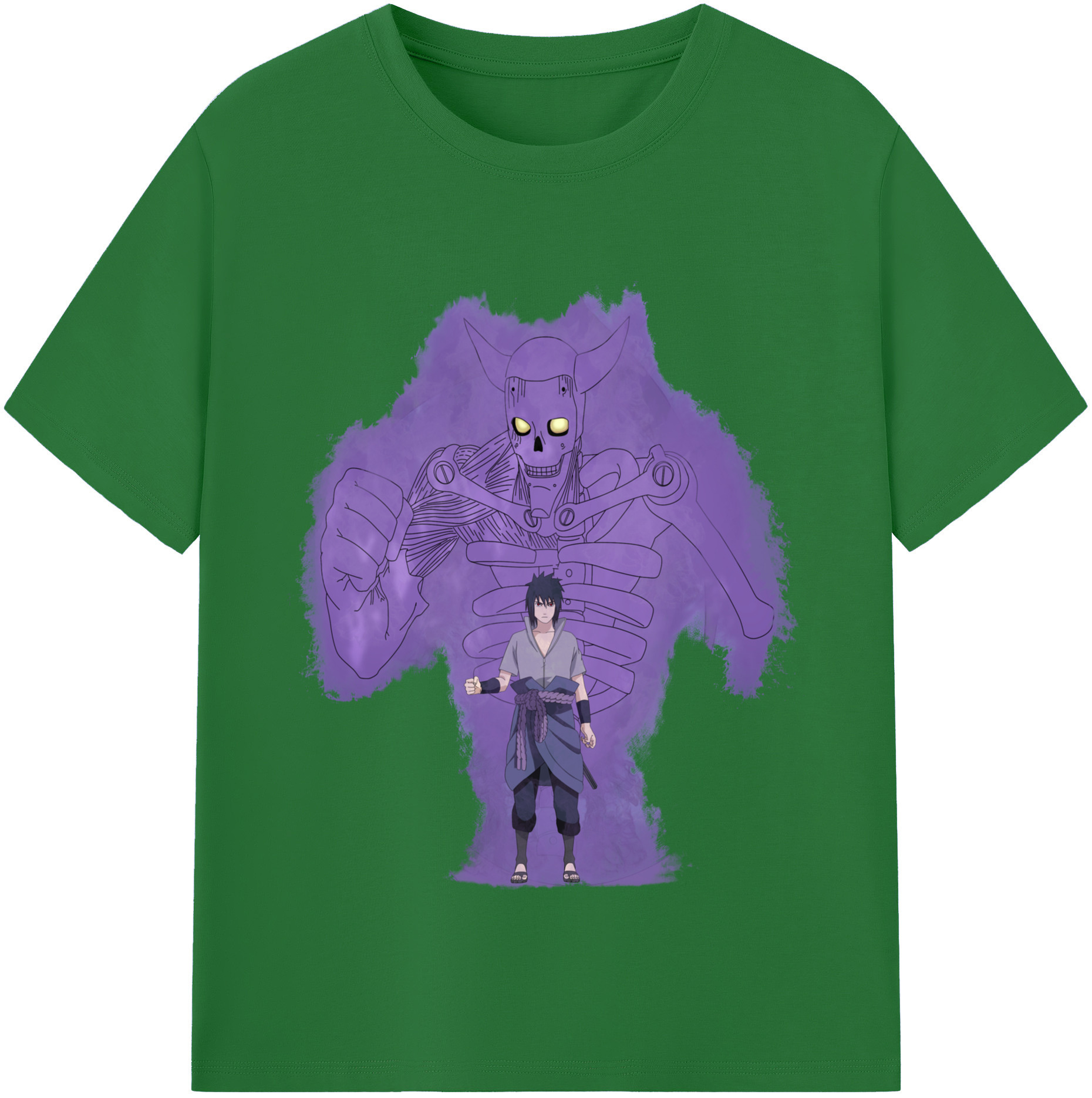 （画像用） NARUTO -ナルト- うちは サスケ Uchiha Sasuke 綿100％半袖Tシャツ（フロントプリント）