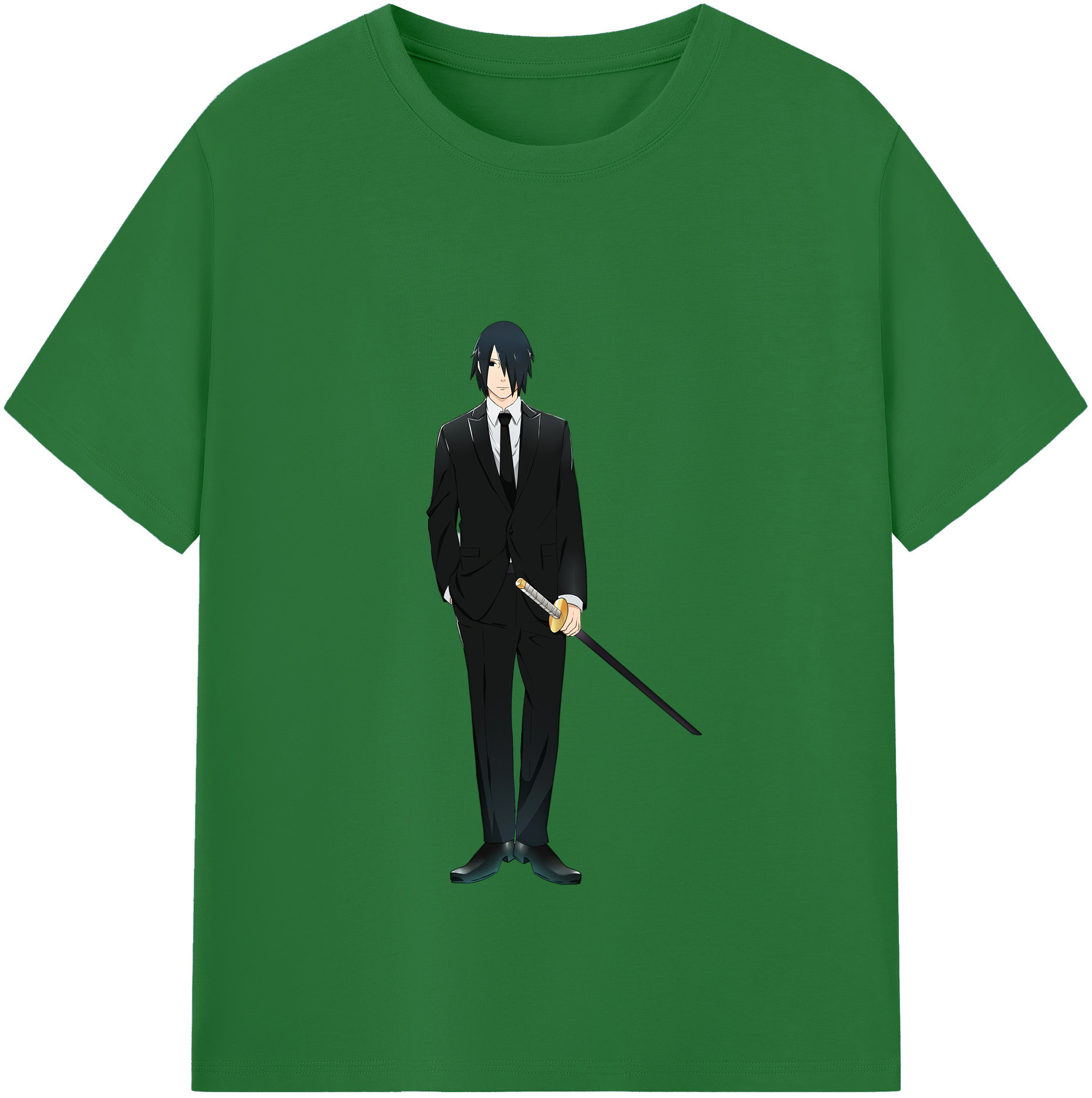 （画像用） NARUTO -ナルト- うちは サスケ Uchiha Sasuke 綿100％半袖Tシャツ（フロントプリント）