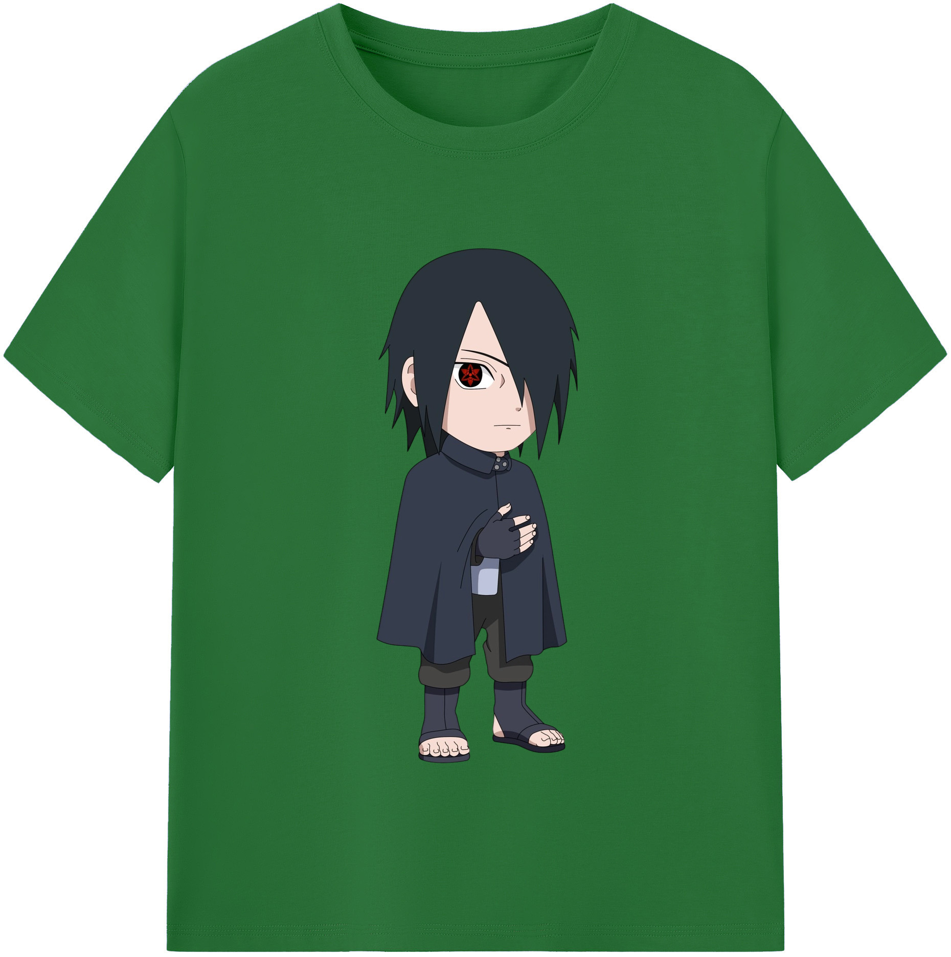 （画像用） NARUTO -ナルト- うちは サスケ Uchiha Sasuke 綿100％半袖Tシャツ（フロントプリント）