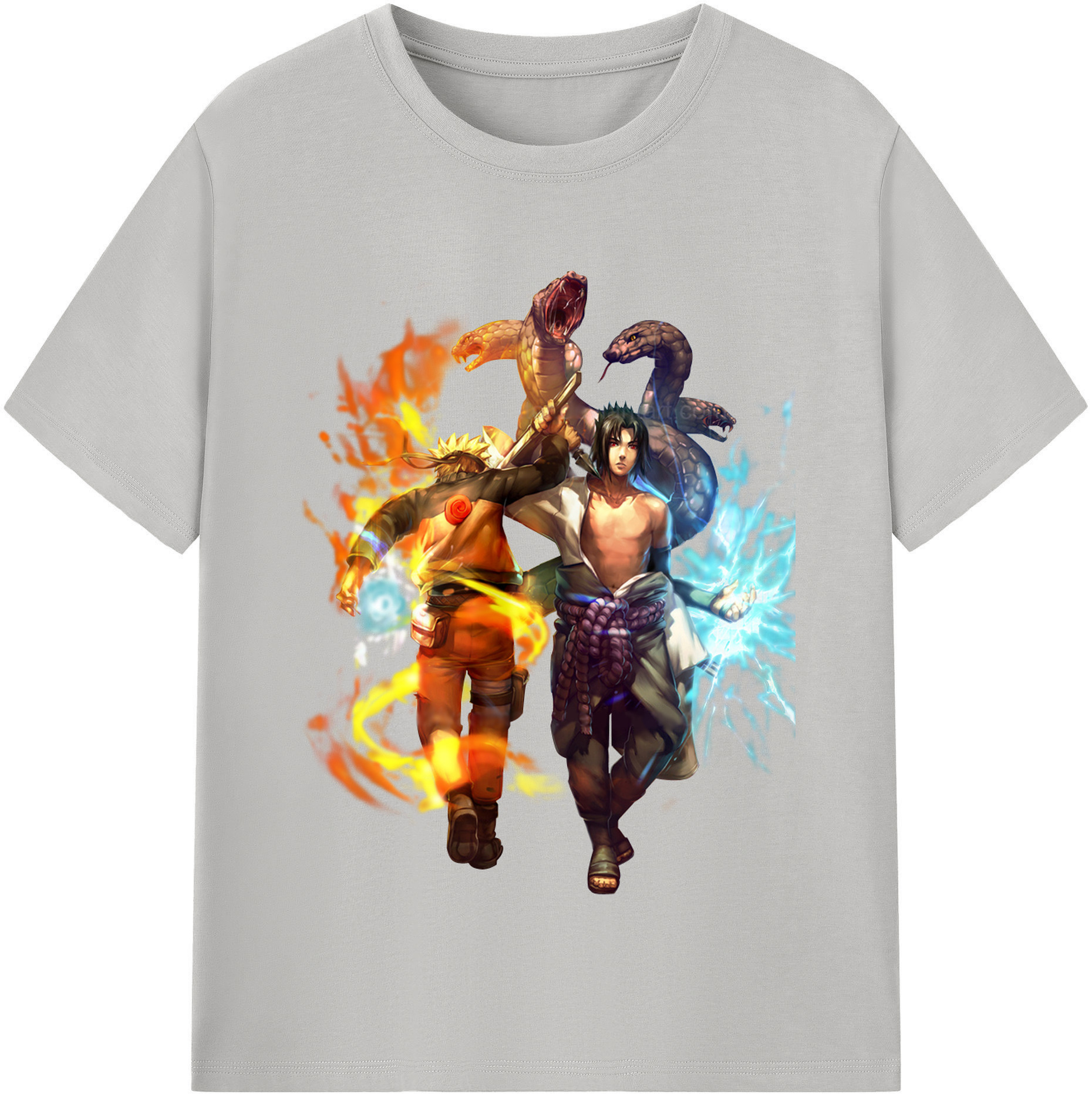 （画像用） NARUTO -ナルト- うちは サスケ Uchiha Sasuke 綿100％半袖Tシャツ（フロントプリント）