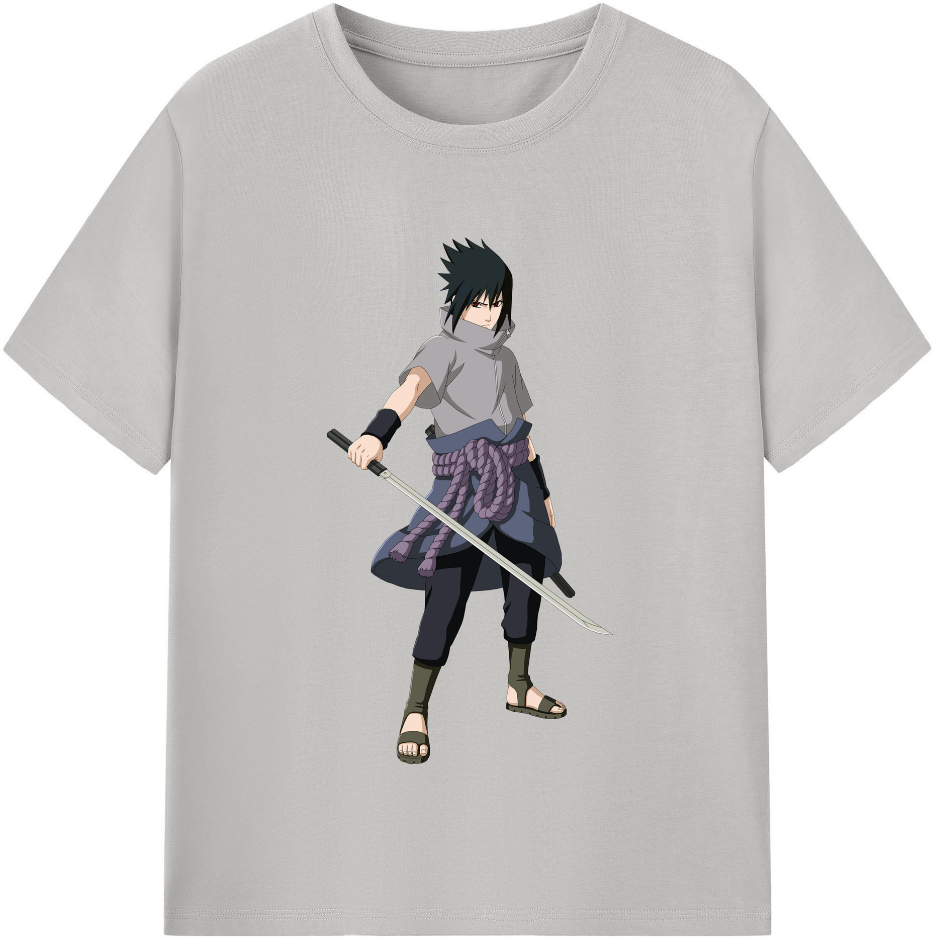 （画像用） NARUTO -ナルト- うちは サスケ Uchiha Sasuke 綿100％半袖Tシャツ（フロントプリント）