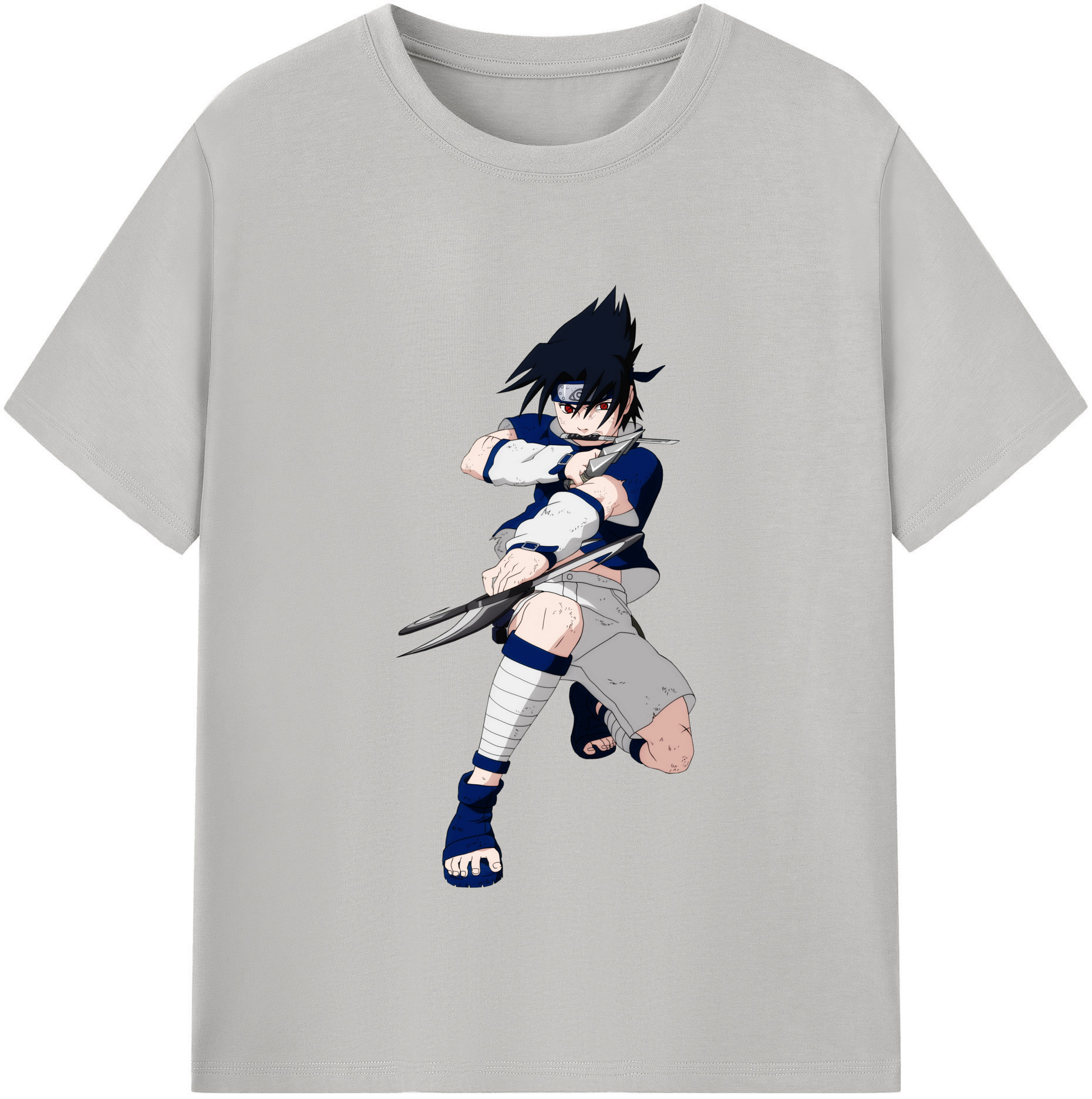 （画像用） NARUTO -ナルト- うちは サスケ Uchiha Sasuke 綿100％半袖Tシャツ（フロントプリント）