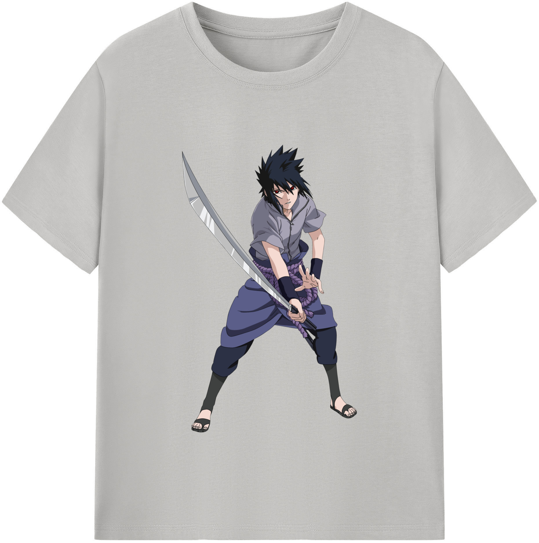（画像用） NARUTO -ナルト- うちは サスケ Uchiha Sasuke 綿100％半袖Tシャツ（フロントプリント）